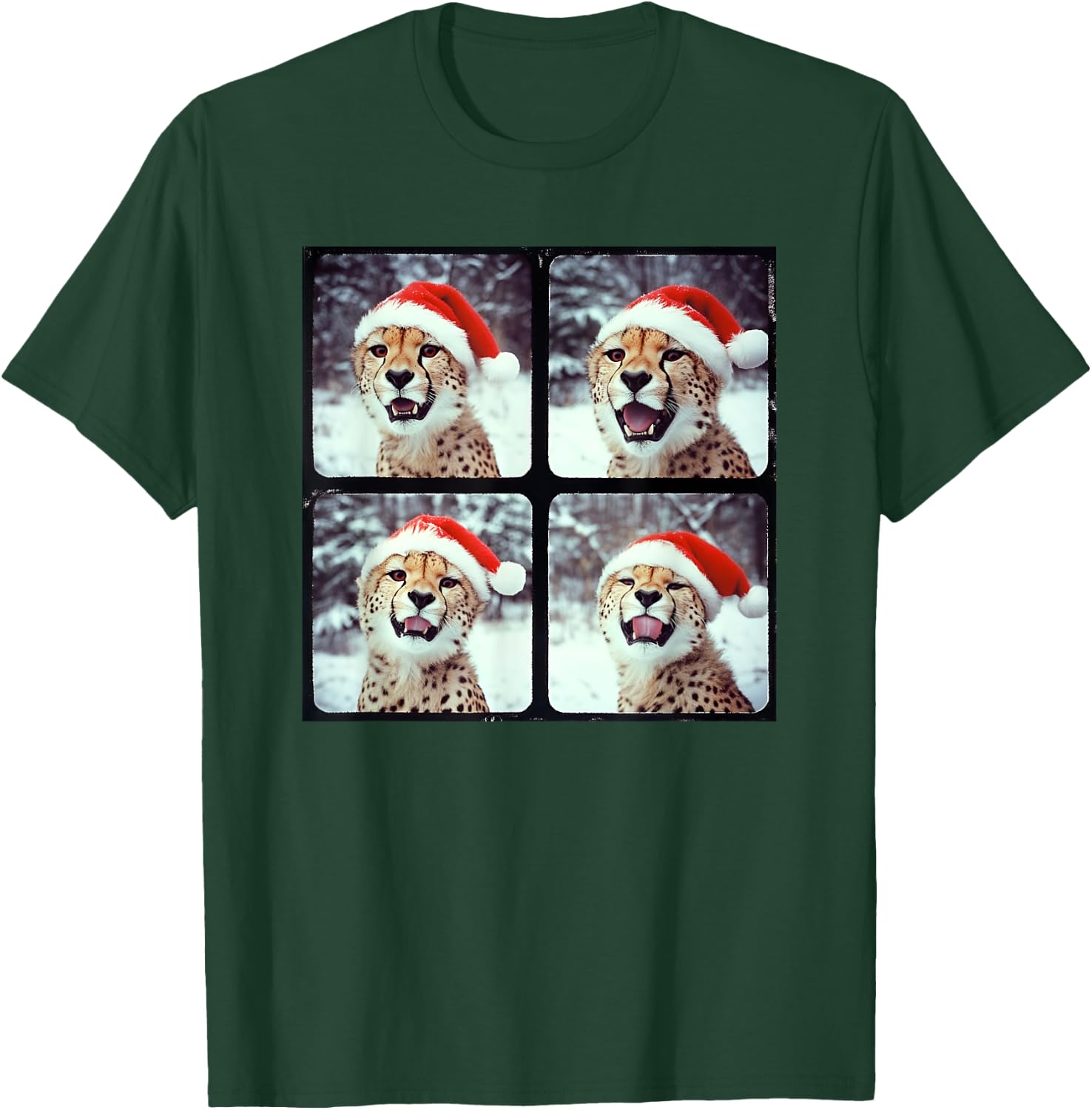 Christmas Winter Wonderland Cheetah T-Shirt - T-Shirt | Forest
