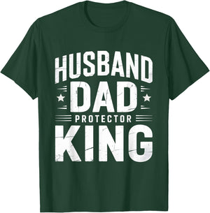Husband Dad Protector King Fathers Day T-Shirt - T-Shirt | Forest