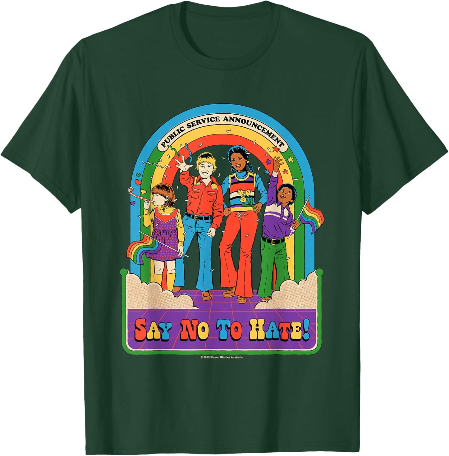 Say No to Hate Sarcastic Retro Vintage Funny Adult Humor T-Shirt - T-Shirt | Forest