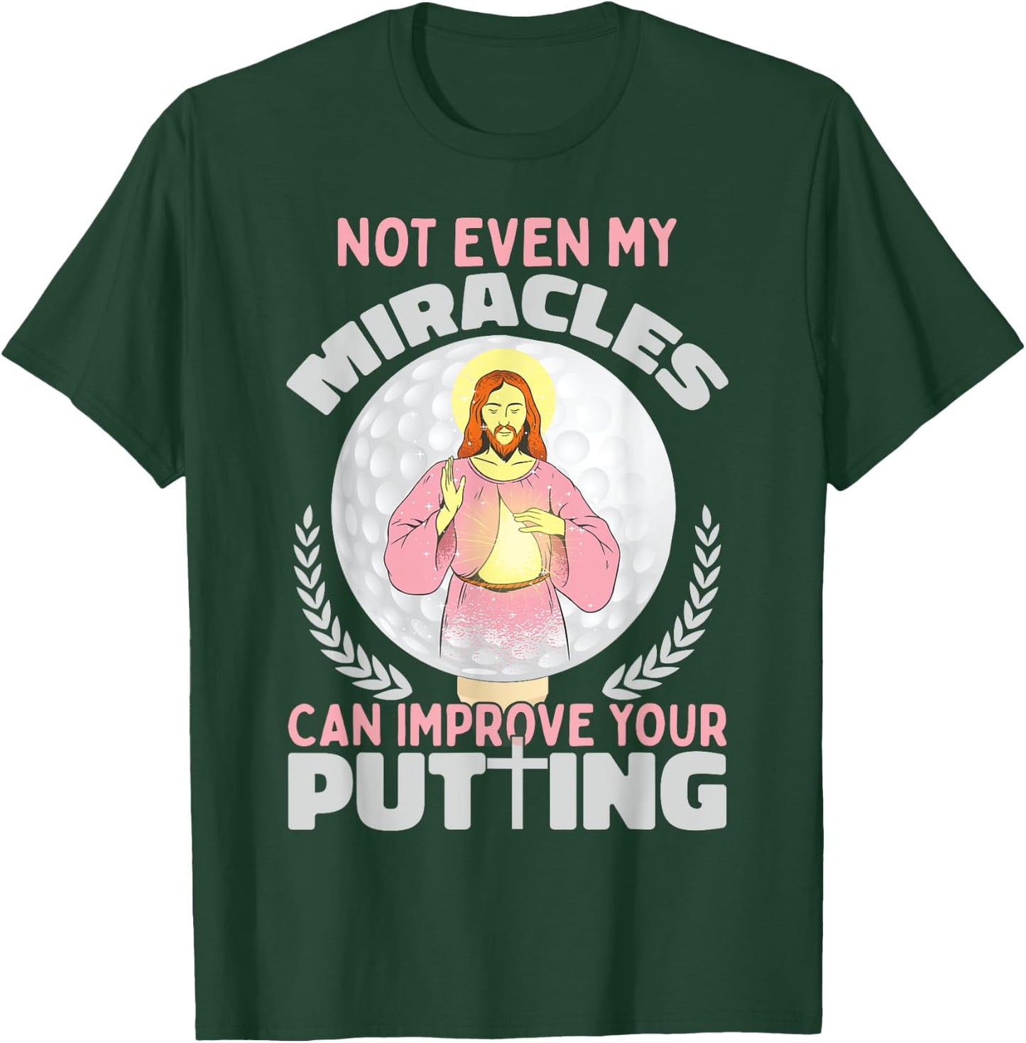 Ironic Jesus Golf Player Saying Golfer Golf Golfing T-Shirt - T-Shirt | Forest