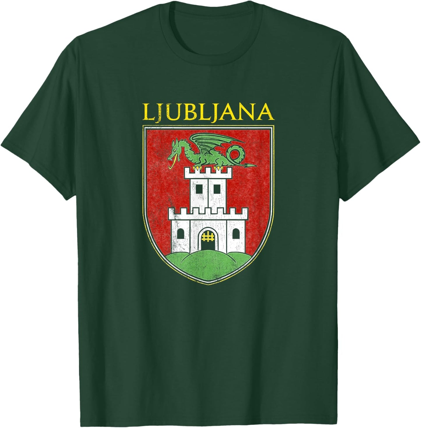 Ljubljana Souvenir Slovenian Slovenia Coat of Arms T-Shirt - T-Shirt | Forest