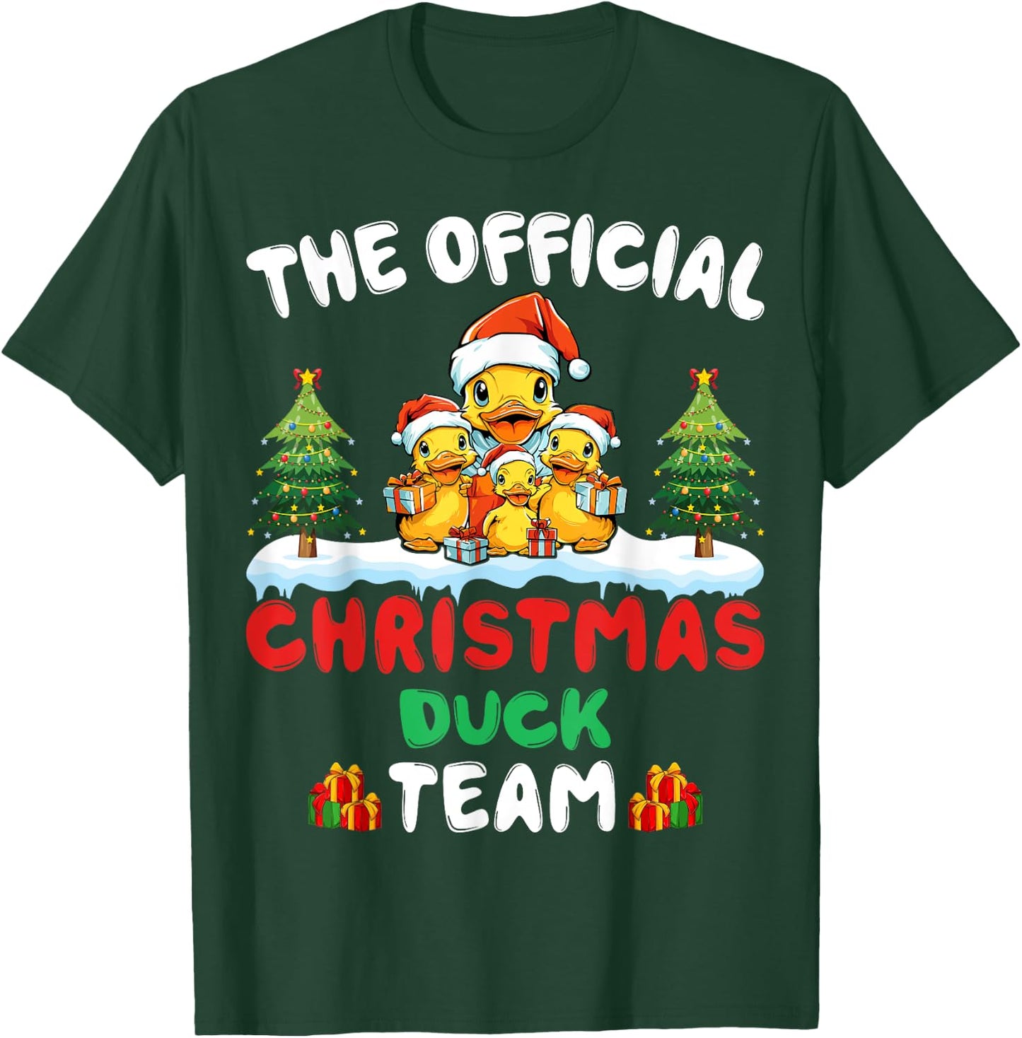 Christmas Duck Team Santa Hat Xmas Holiday Duck Christmas T-Shirt - T-Shirt | Forest