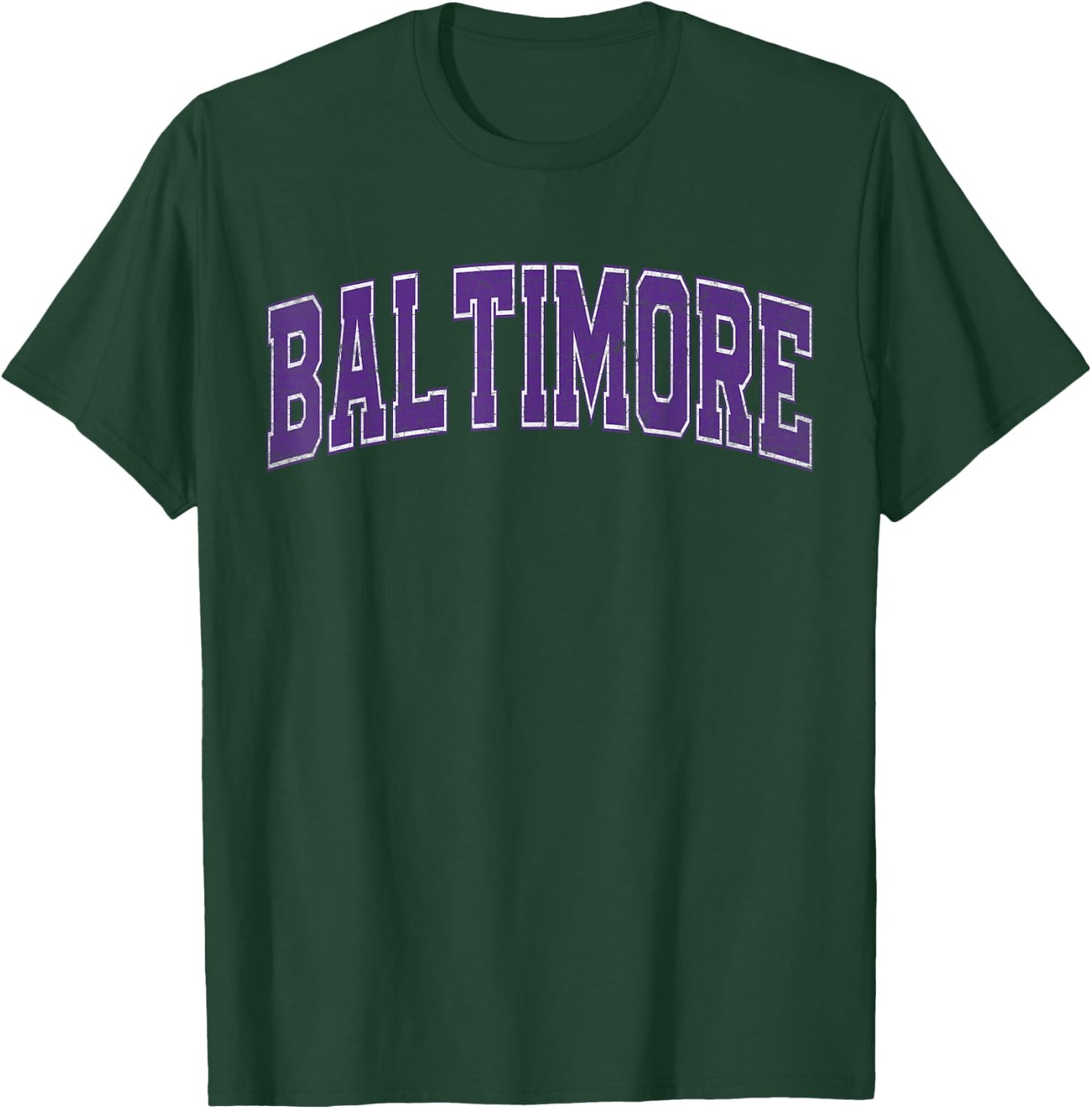 Baltimore MD Vintage Sports Purple Retro Varsity Text T-Shirt - T-Shirt | Forest