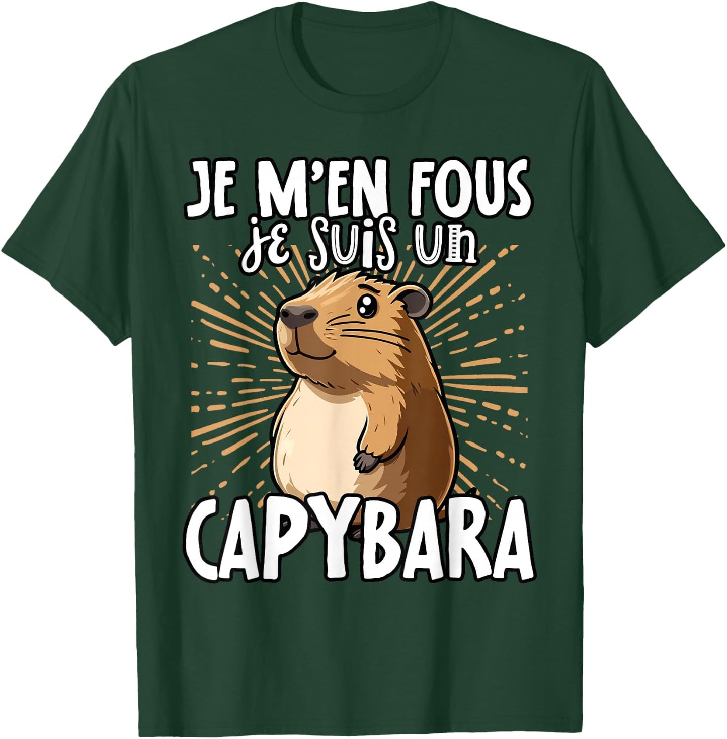 Je M'en Fous Je Suis Un Capybara - Sweet Capybara , Black, S T-Shirt - T-Shirt | Forest