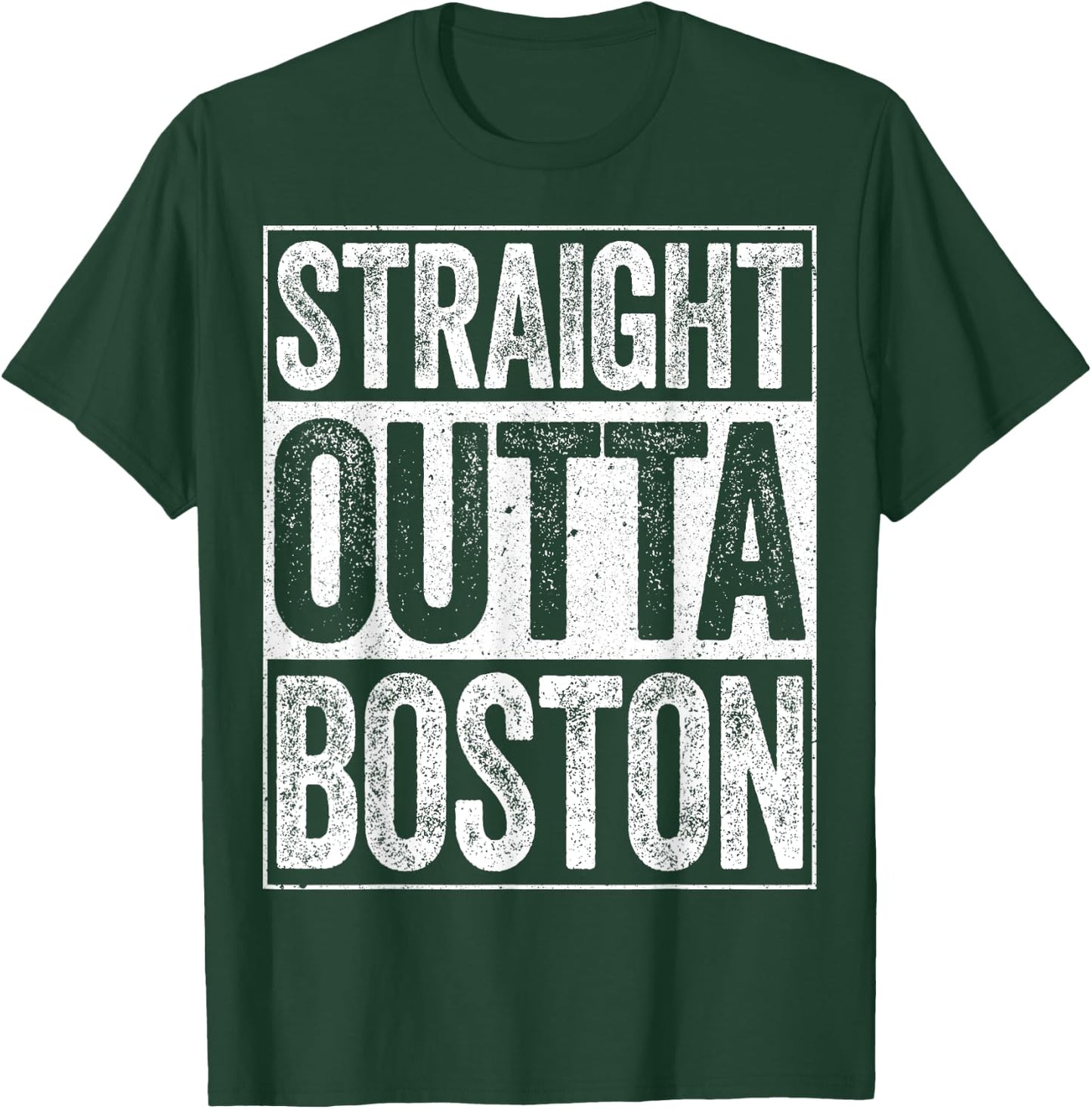 Straight Outta Boston Massachusetts State Shirt T-Shirt - T-Shirt | Forest