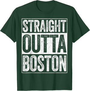 Straight Outta Boston Massachusetts State Shirt T-Shirt - T-Shirt | Forest