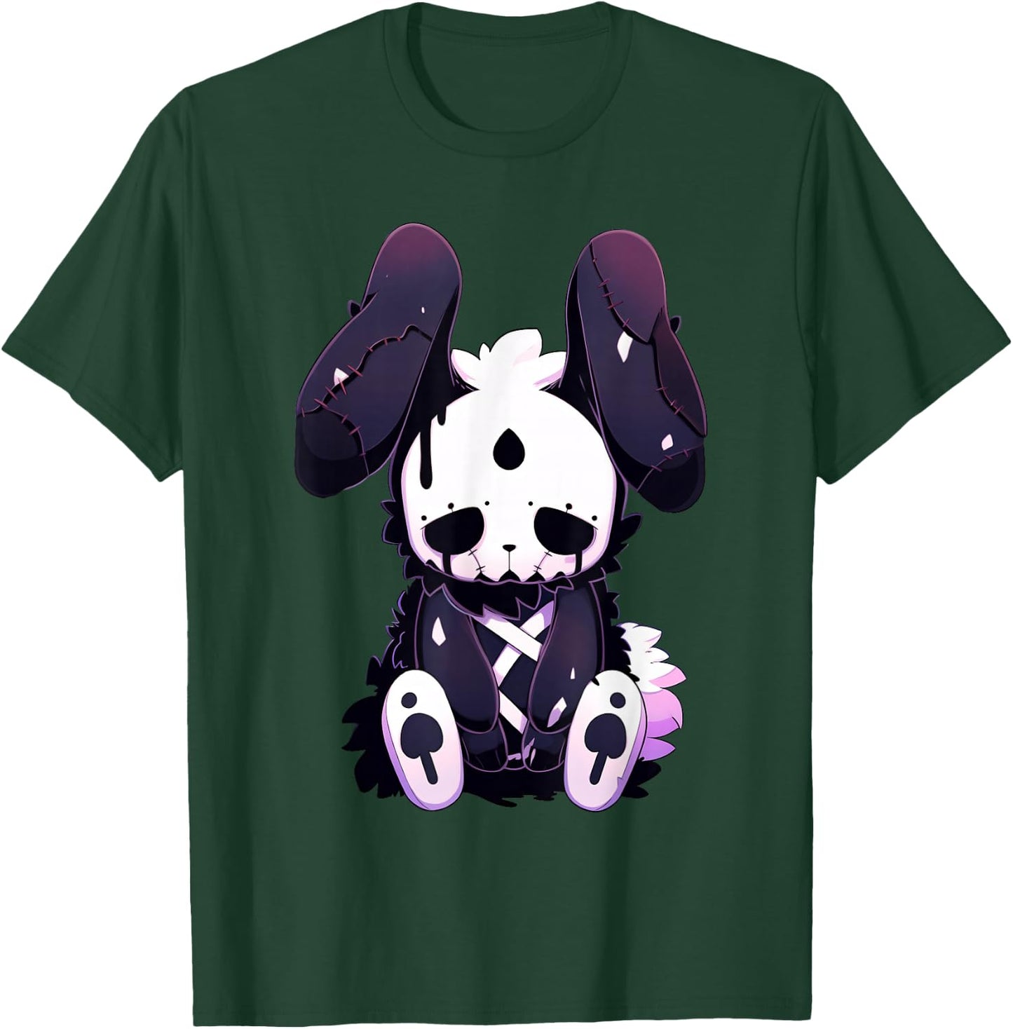 Goth Bunny E-Girl Cute Kawaii Rabbit Gothic Outfit Grunge T-Shirt - T-Shirt | Forest