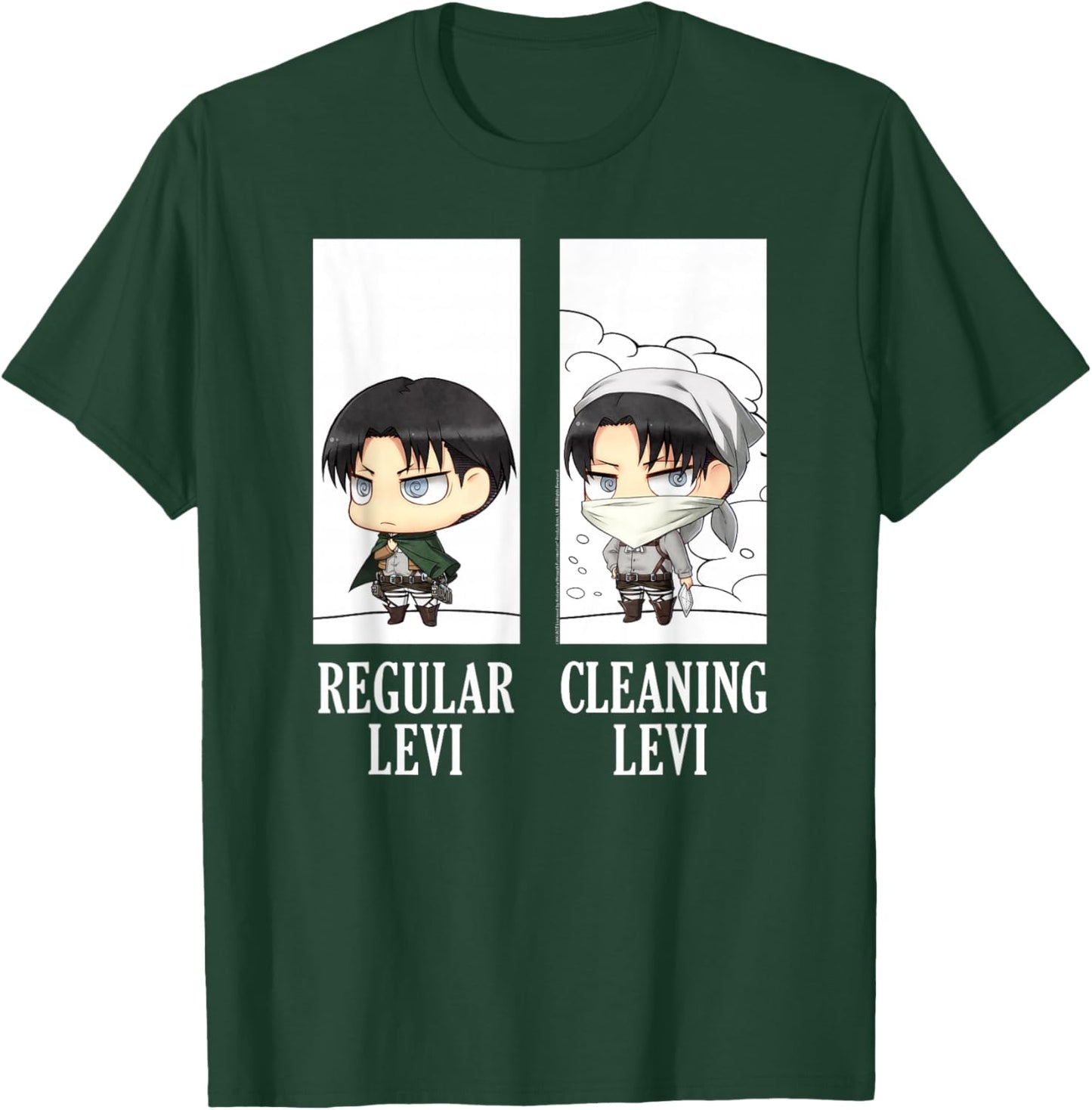 Attack on Titan Regular/Cleaning Levi Chibi AOT Anime T-Shirt - T-Shirt | Forest