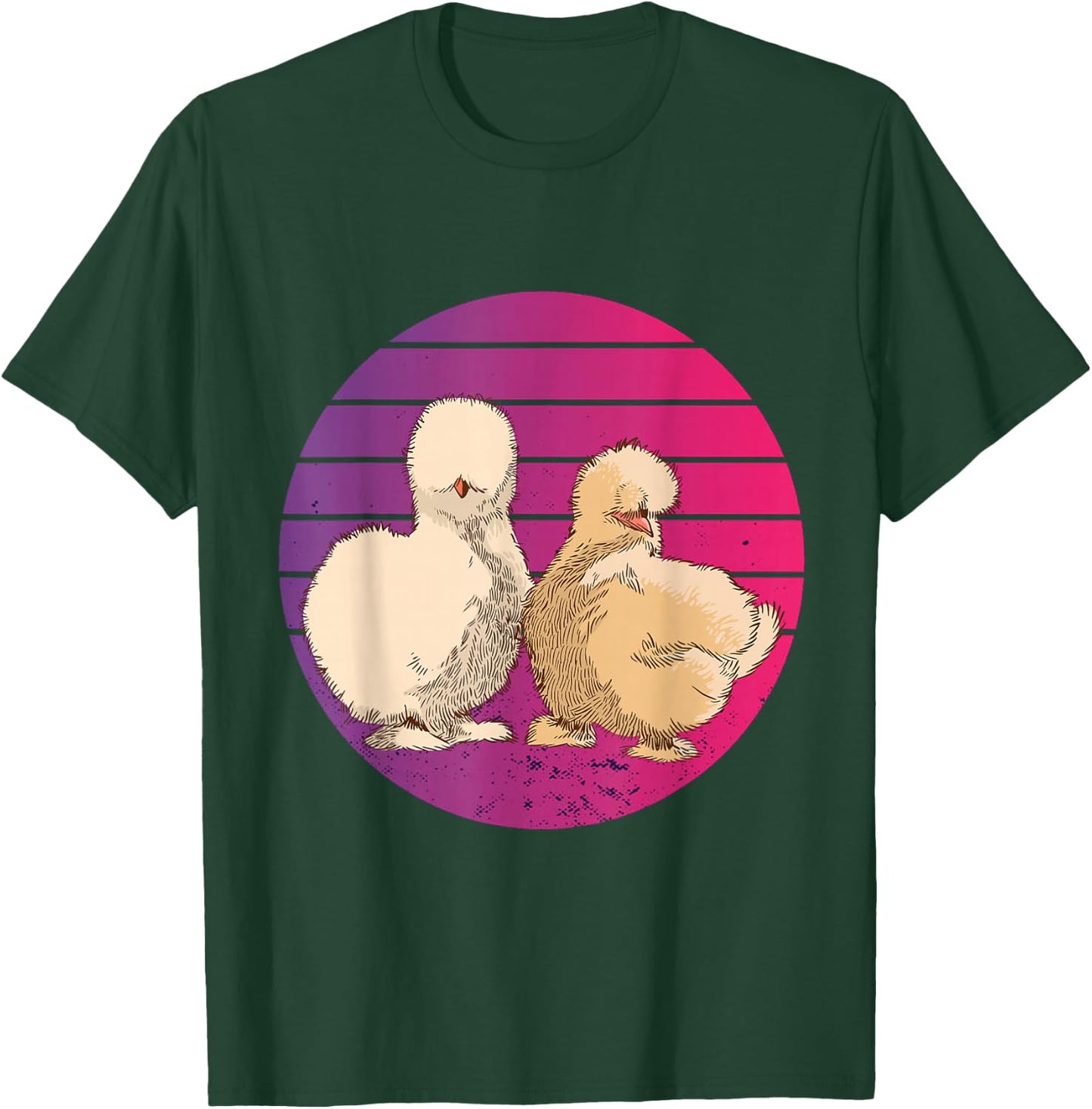 Silkies Vintage Silkie Chicken Silk Hen Retro animals nature T-Shirt - T-Shirt | Forest