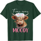 Four Ever Moody Birthday for Girls Floral Highland Cow Print T-Shirt - T-Shirt | Forest