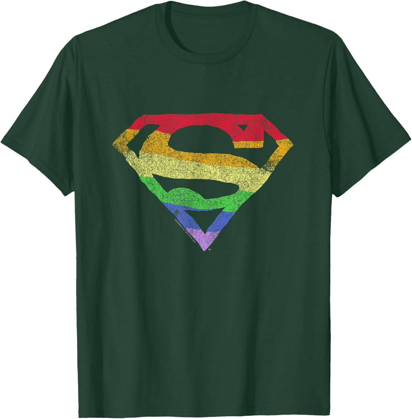 Superman Rough Rainbow Pride Logo T-Shirt - T-Shirt | Forest