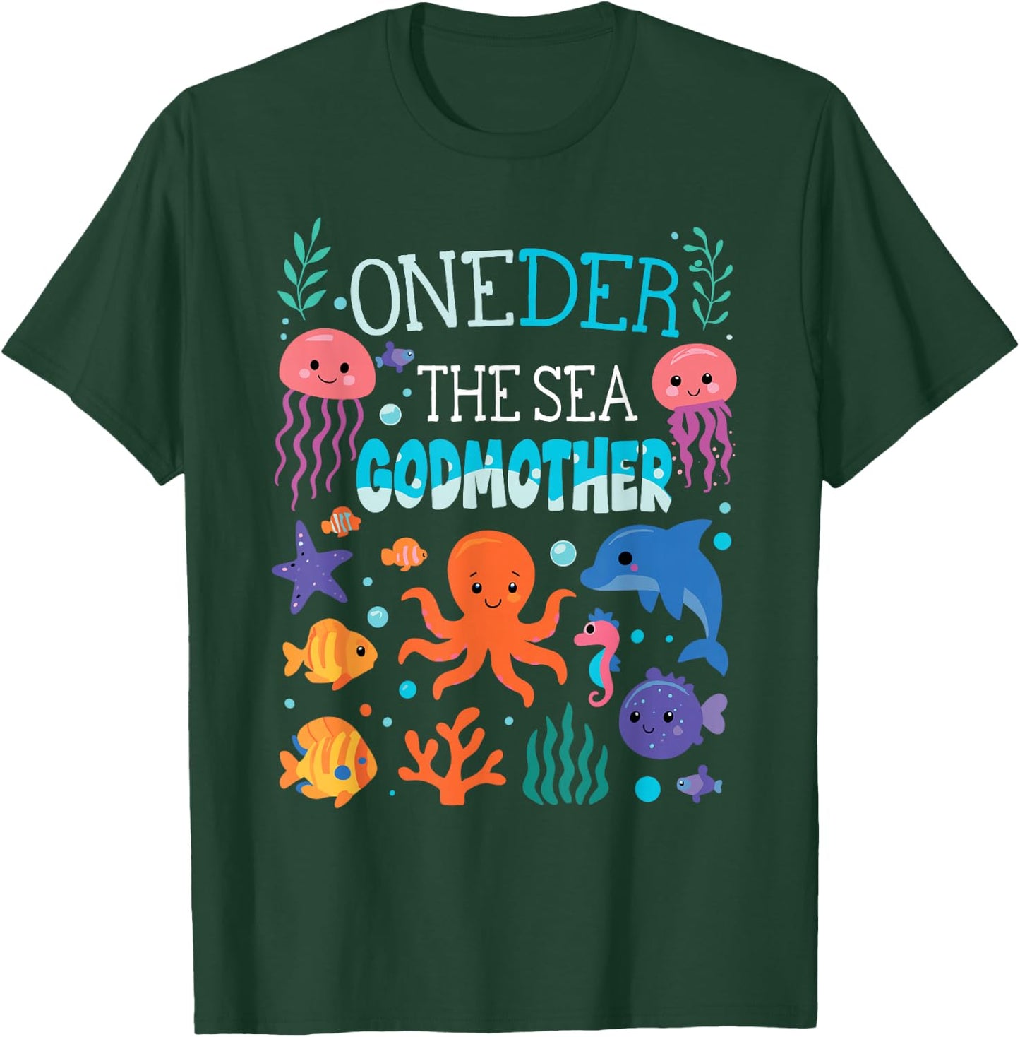 Under Sea Godmother Birthday Girl Boy Matching Family Party T-Shirt - T-Shirt | Forest