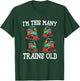 Kids 4 Year Old Boy Trains Birthday 4th Birthday Locomotive Train T-Shirt - T-Shirt | Forest