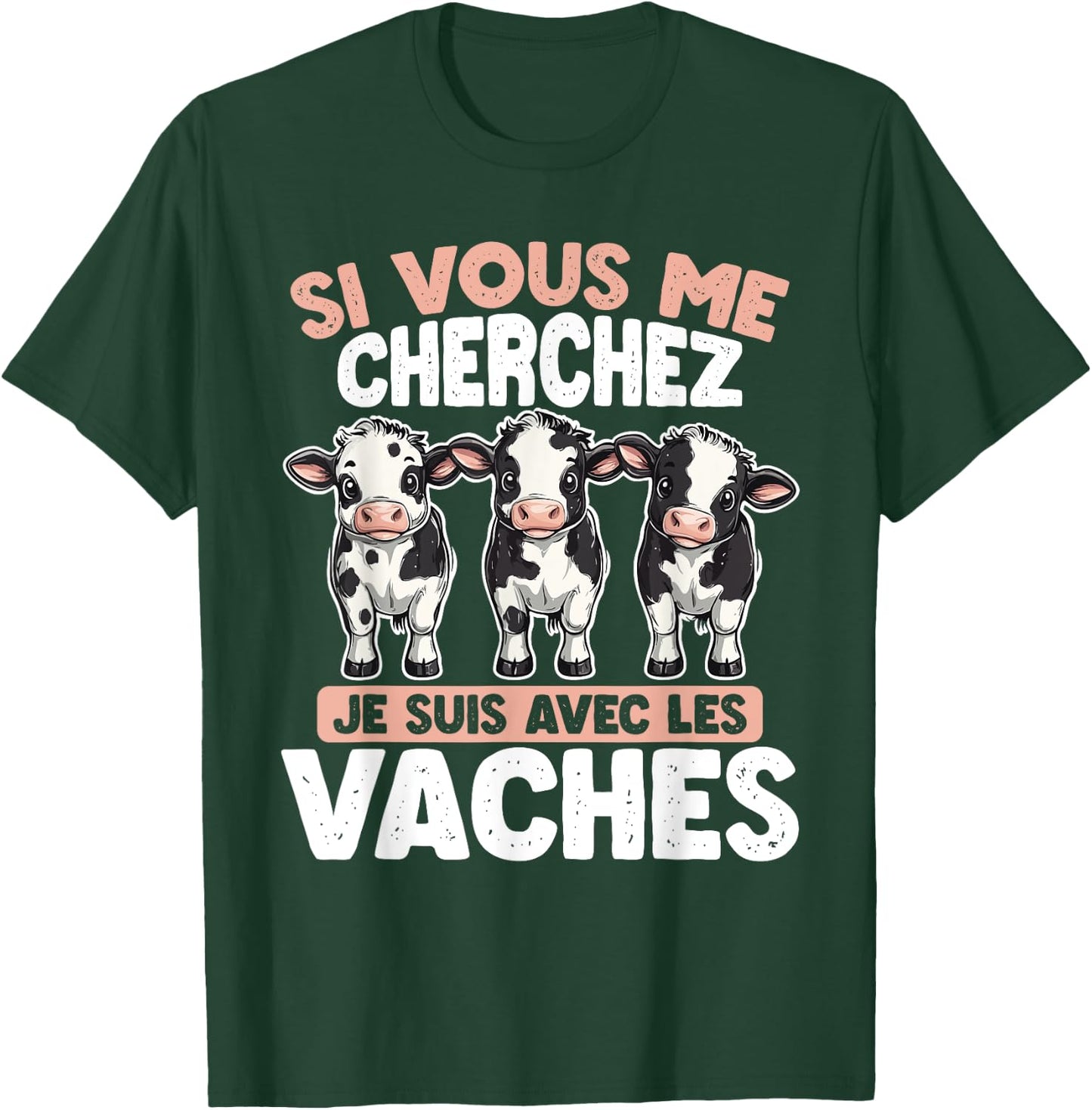If You Are Looking For Me I Am With The Cows , Black, S T-Shirt - T-Shirt | Forest