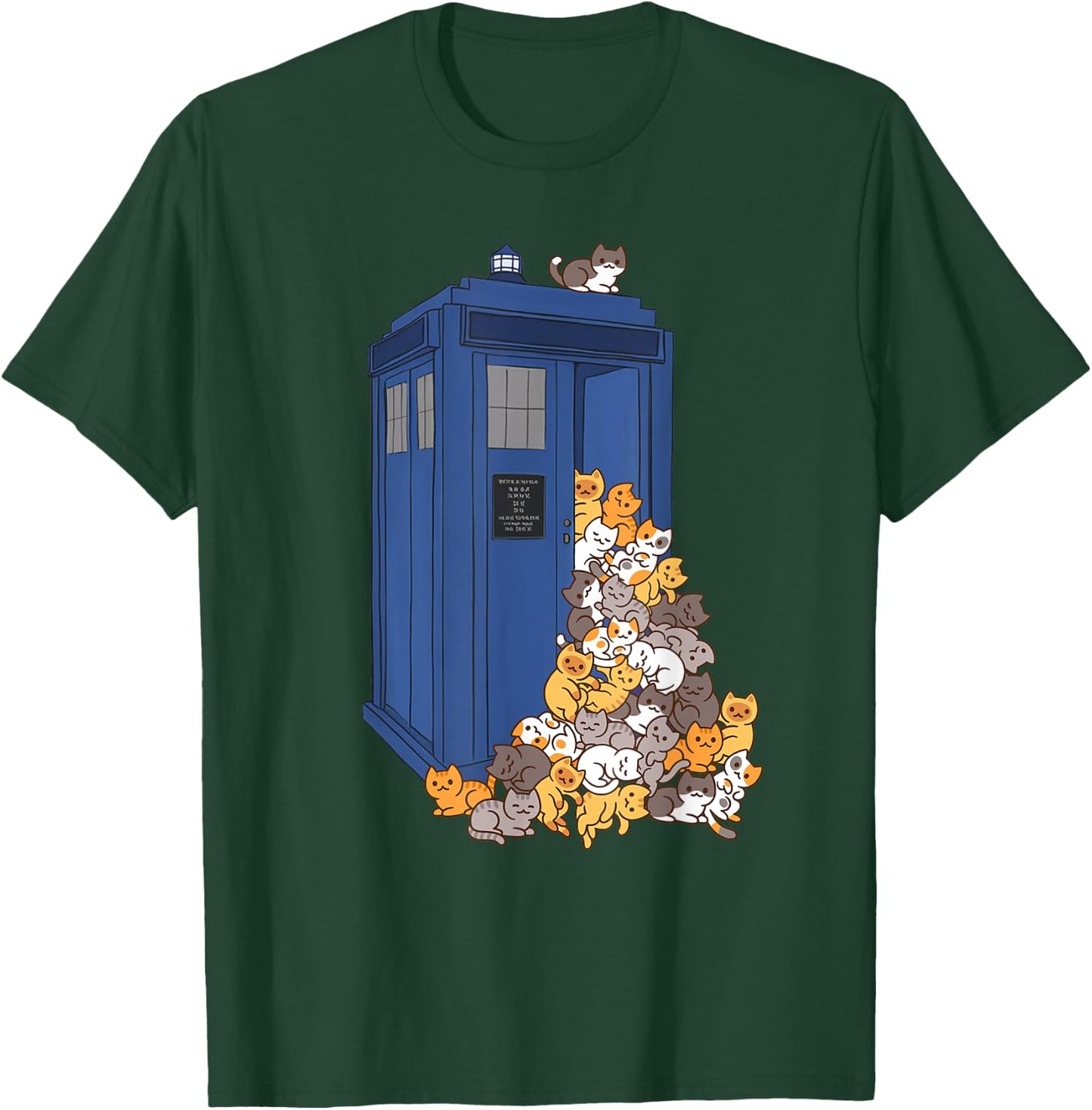 Tardis Funny Cats Vintage Retro Kitten Box T-Shirt - T-Shirt | Forest