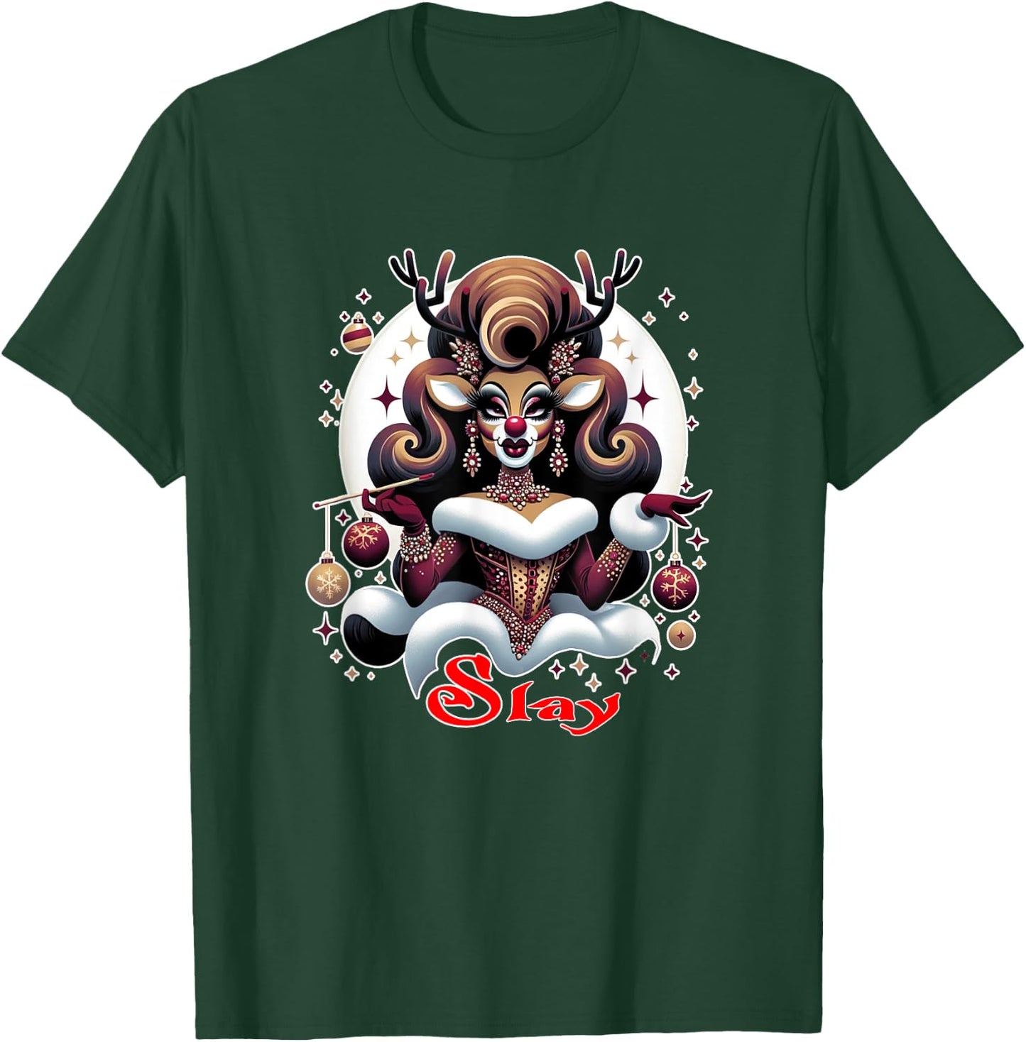 Drag Queen Rudolph Slay Christmas for Drag Race Show T-Shirt - T-Shirt | Forest