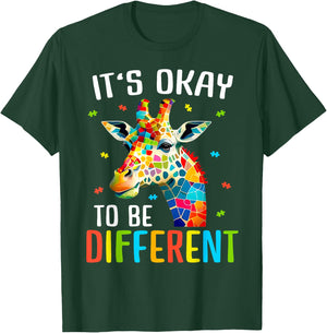 Giraffe Acceptance Children's Boys Girls Its Ok To Be Different T-Shirt - T-Shirt | Forest