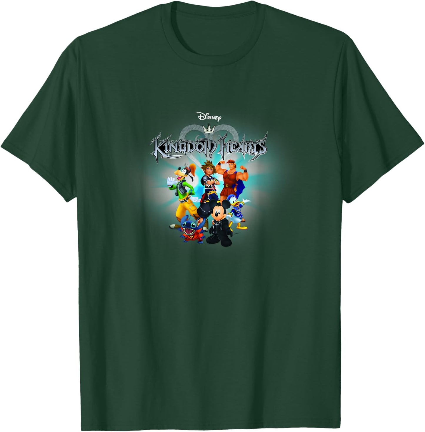 Disney Kingdom Hearts Center Hero Burst Group Shot Poster T-Shirt - T-Shirt | Forest
