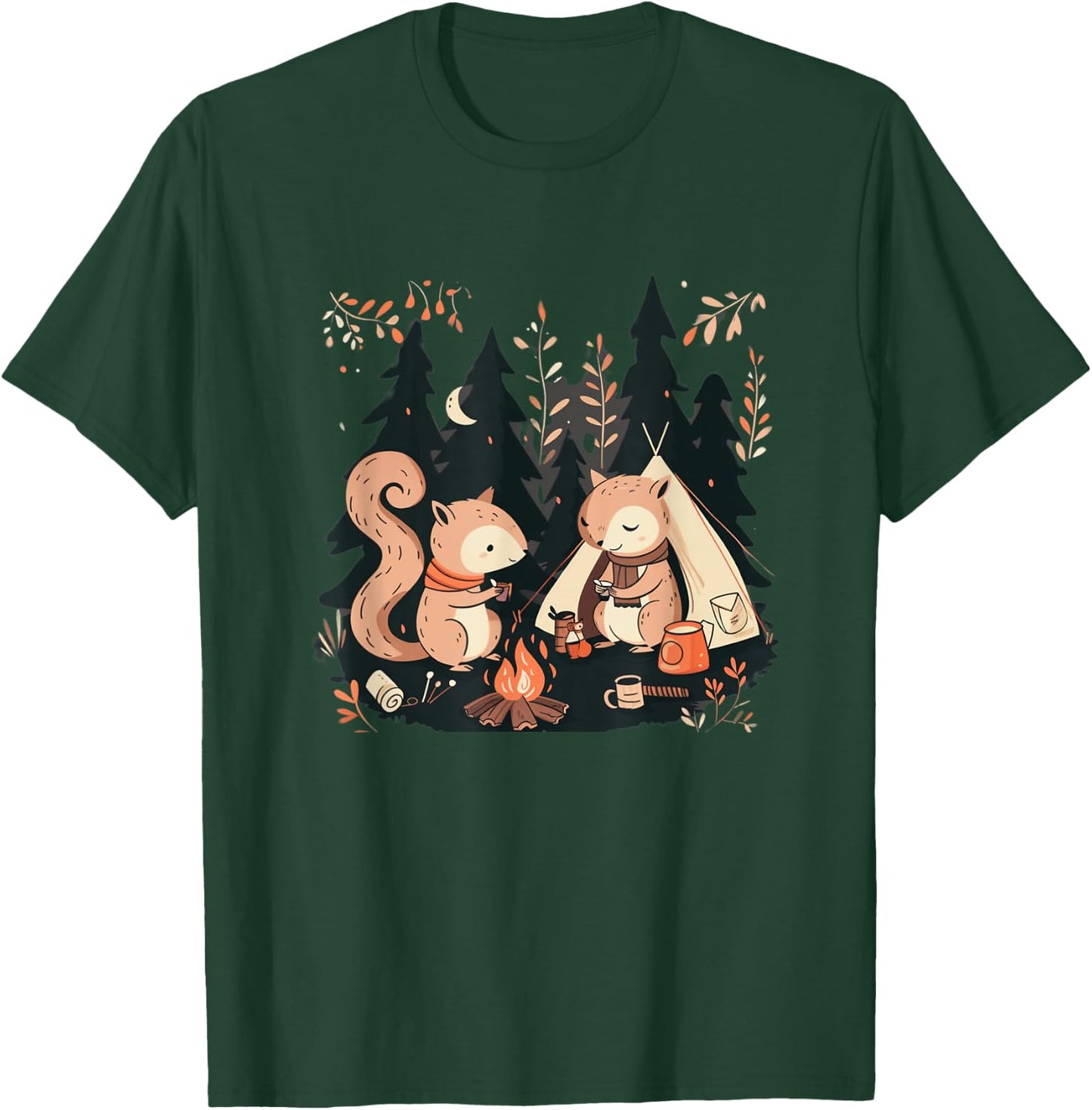 Camping Squirrels T-Shirt - T-Shirt | Forest