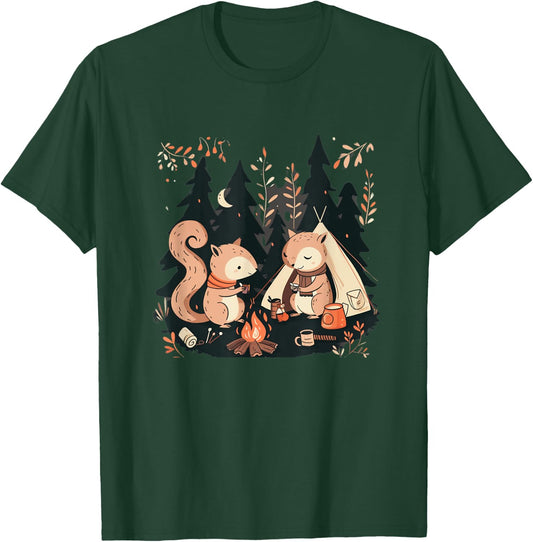 Camping Squirrels T-Shirt - T-Shirt | Forest