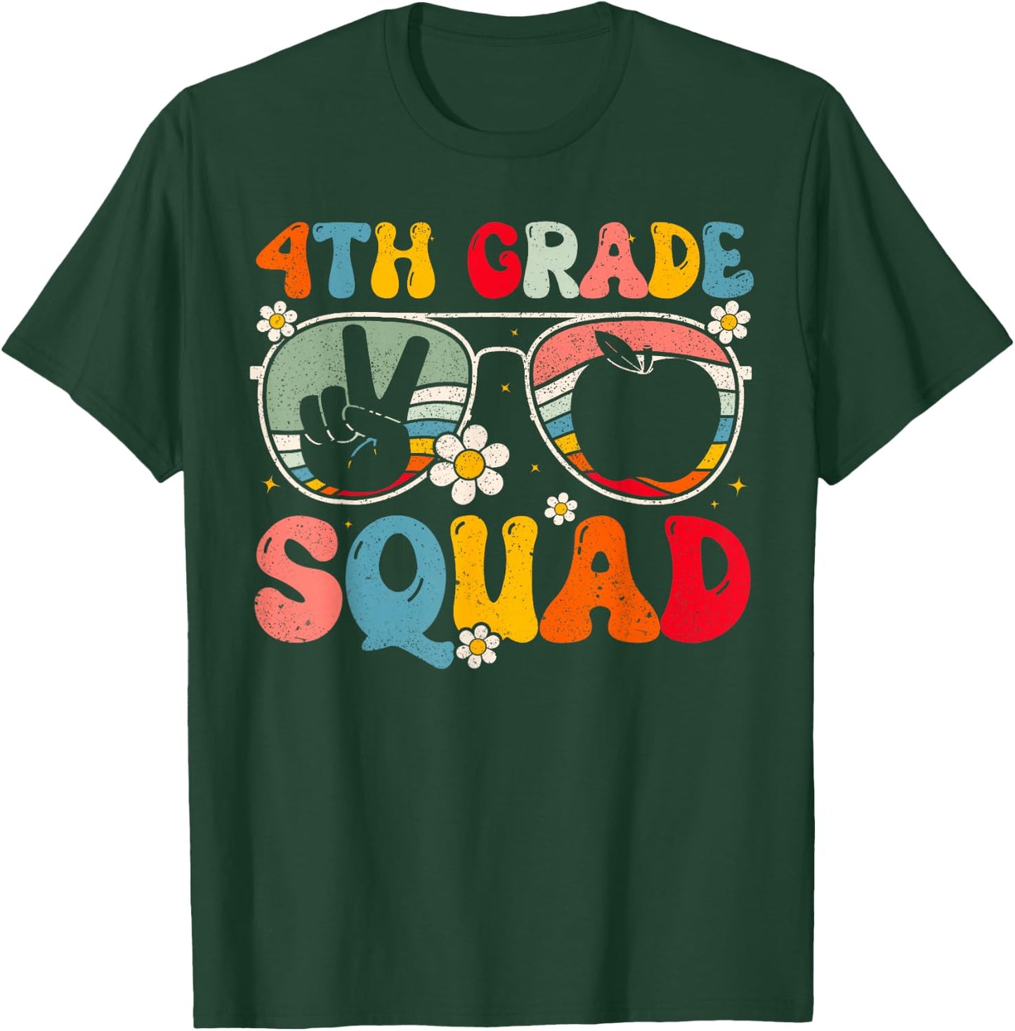 4th Grade Squad Fourth Grade Teacher Student Back To School T-Shirt - T-Shirt | Forest