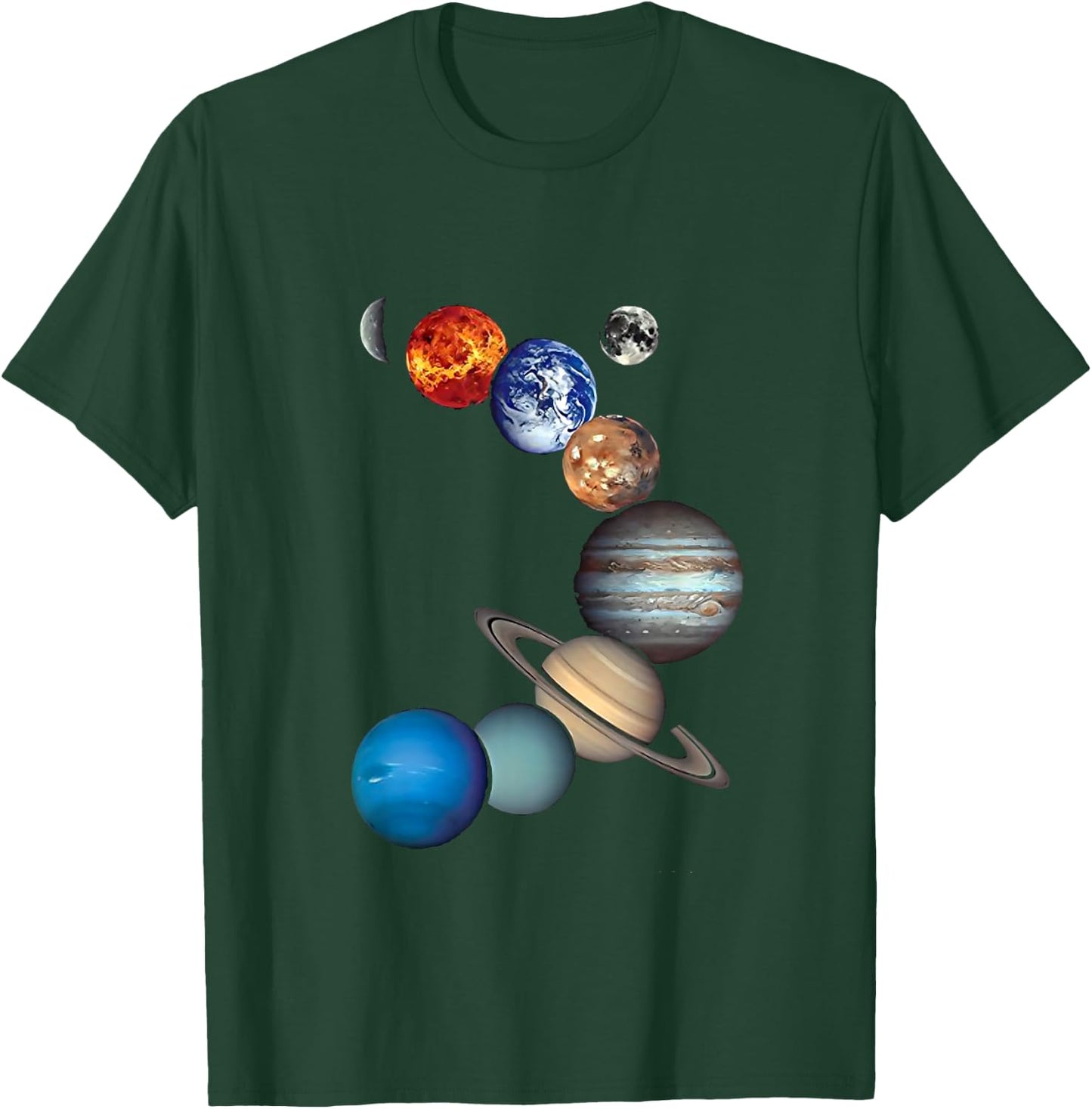 Solar System for Children, Solar System for Girls and Women , black T-Shirt - T-Shirt | Forest