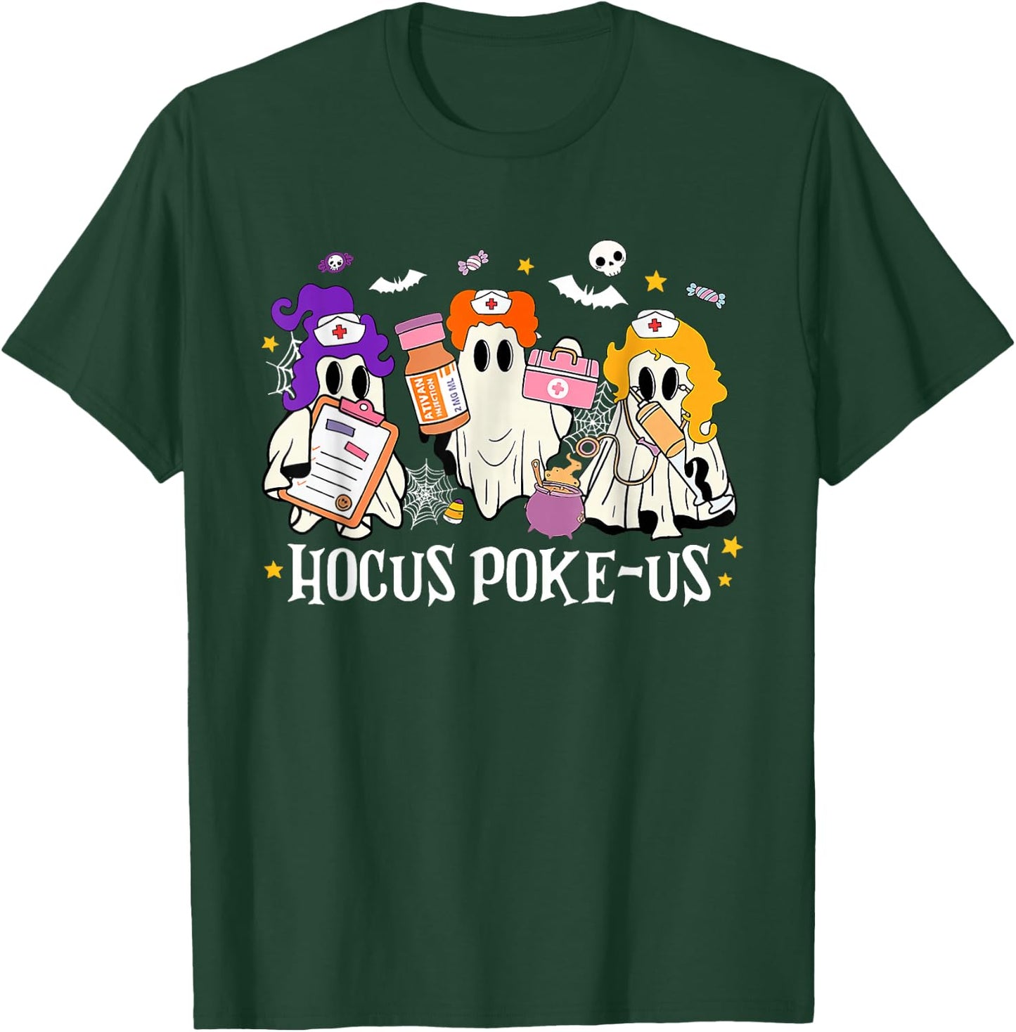 Hocus Poke-us Nurse Hocus Pocus Spooky Nurse Halloween T-Shirt - T-Shirt | Forest