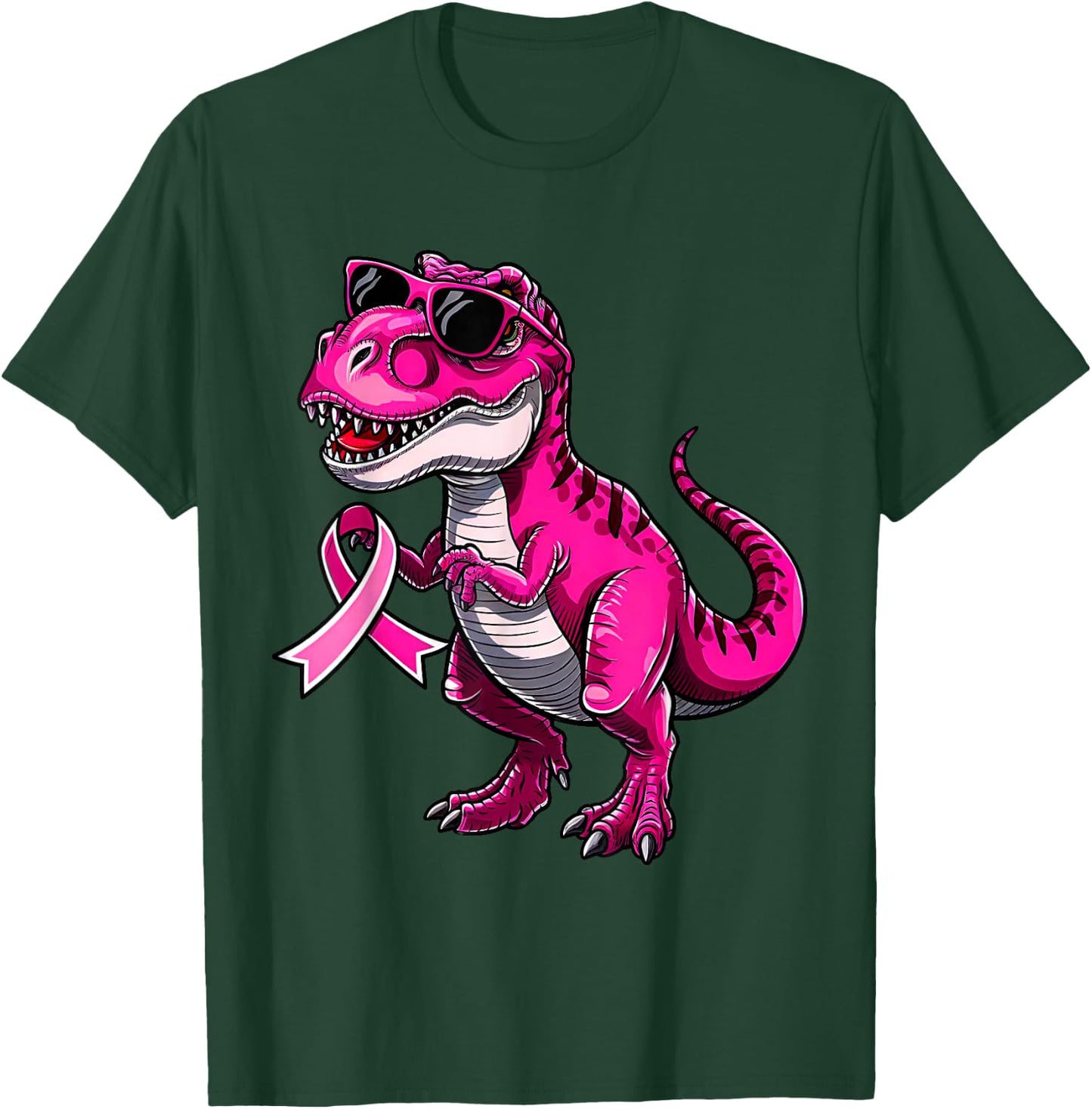 In October We Wear Pink Dinosaur Breast Cancer Awareness T-Shirt - T-Shirt | Forest