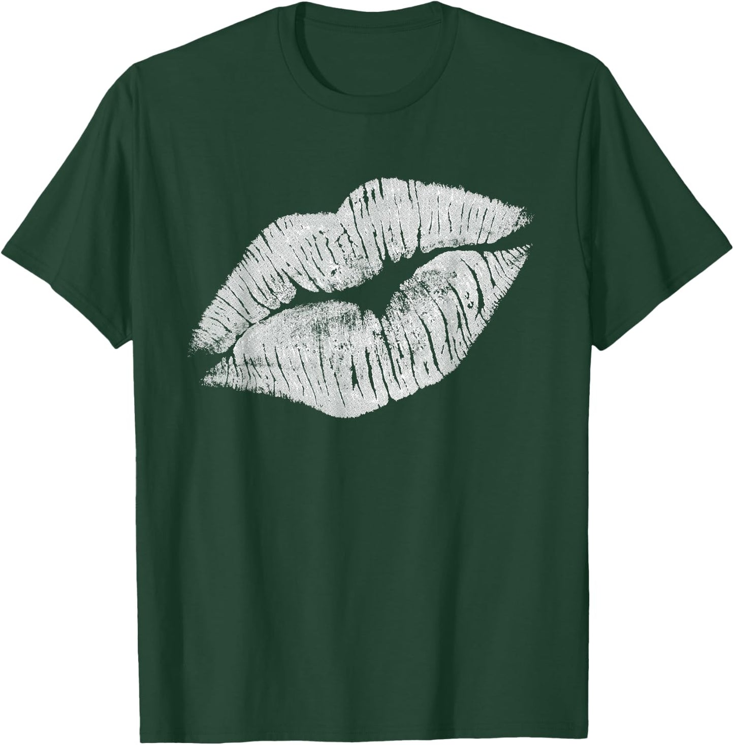 White Kissing Lipstick | Perfect 80s Party Design T-Shirt - T-Shirt | Forest