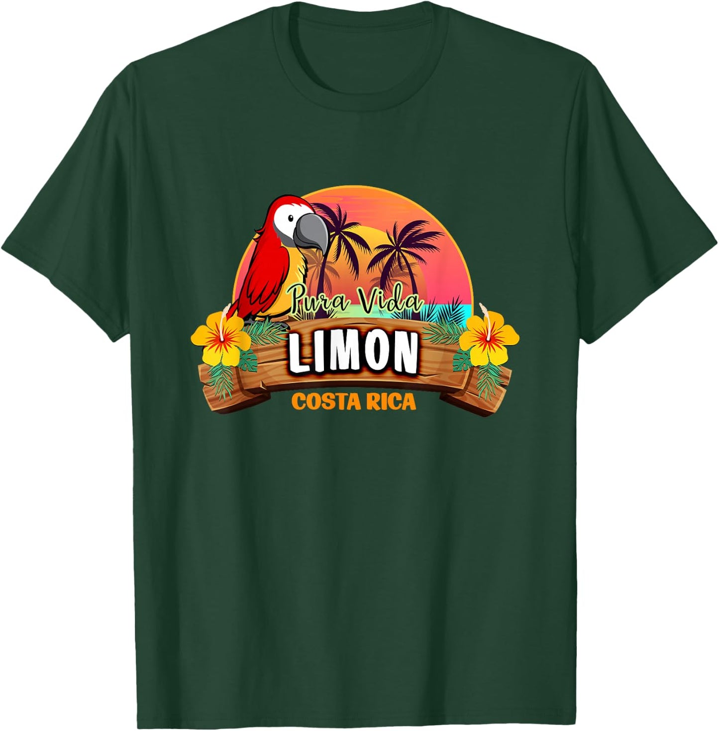 Limon Costa Rica Pura Vida Tropical Vacation Souvenir T-Shirt - T-Shirt | Forest