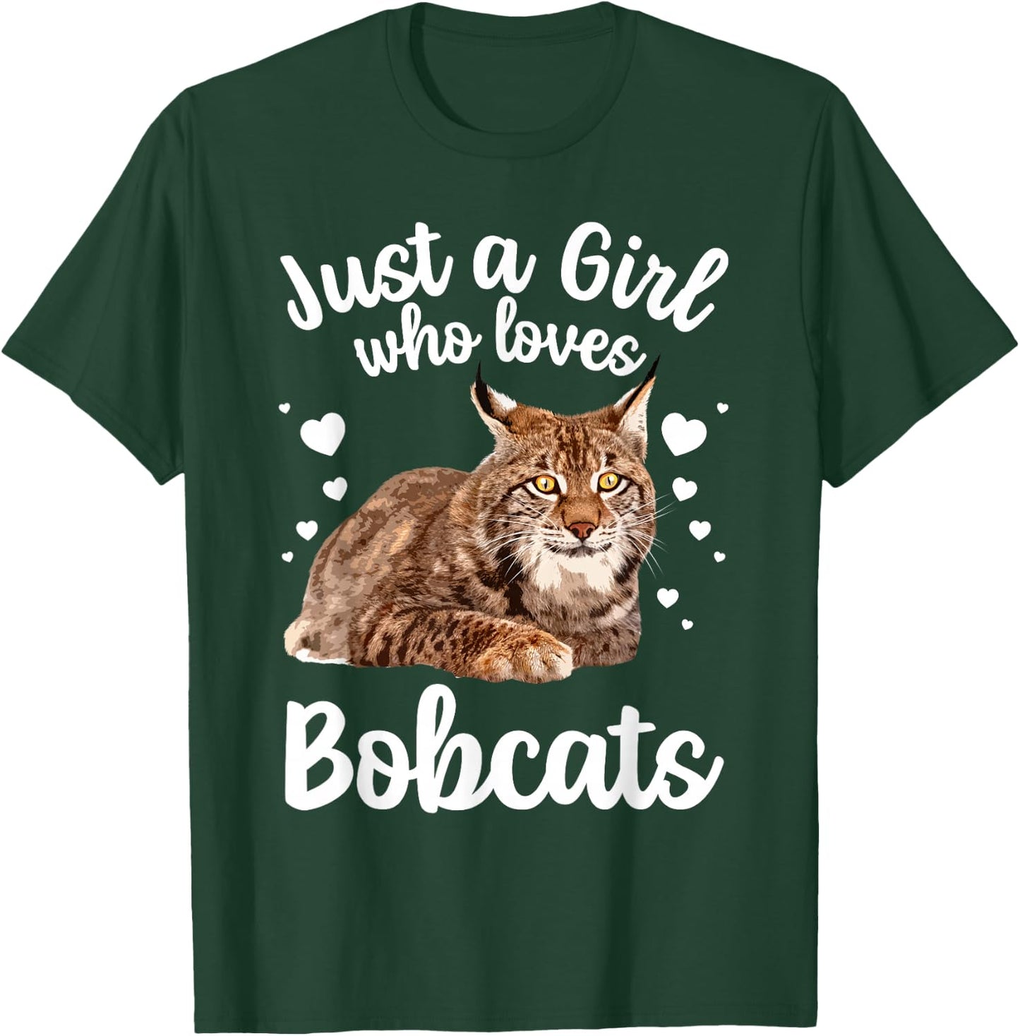 Cool Bobcat for Girls Kids Women Cat Animal Lover Bobcats T-Shirt - T-Shirt | Forest