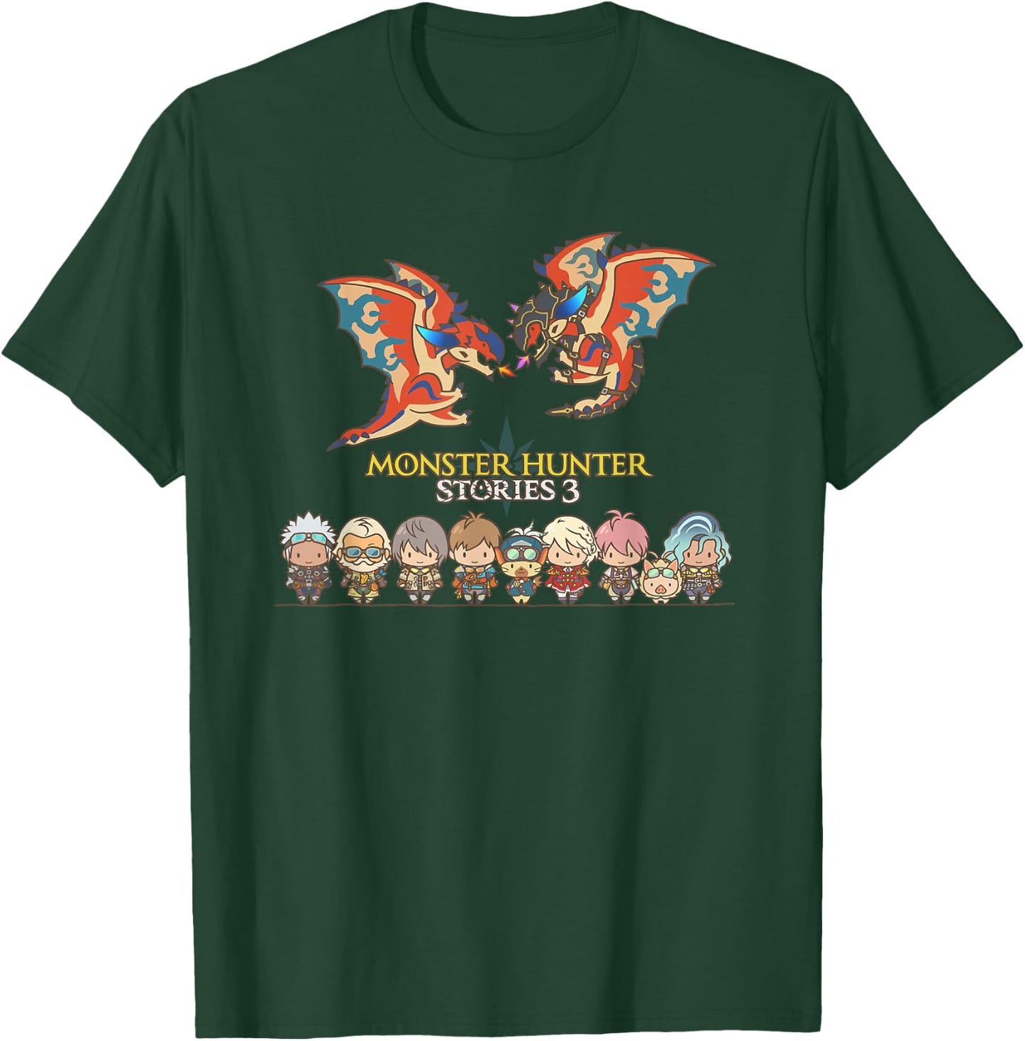 Monster Hunter Stories 3 Chibi Art FP T-Shirt - T-Shirt | Forest