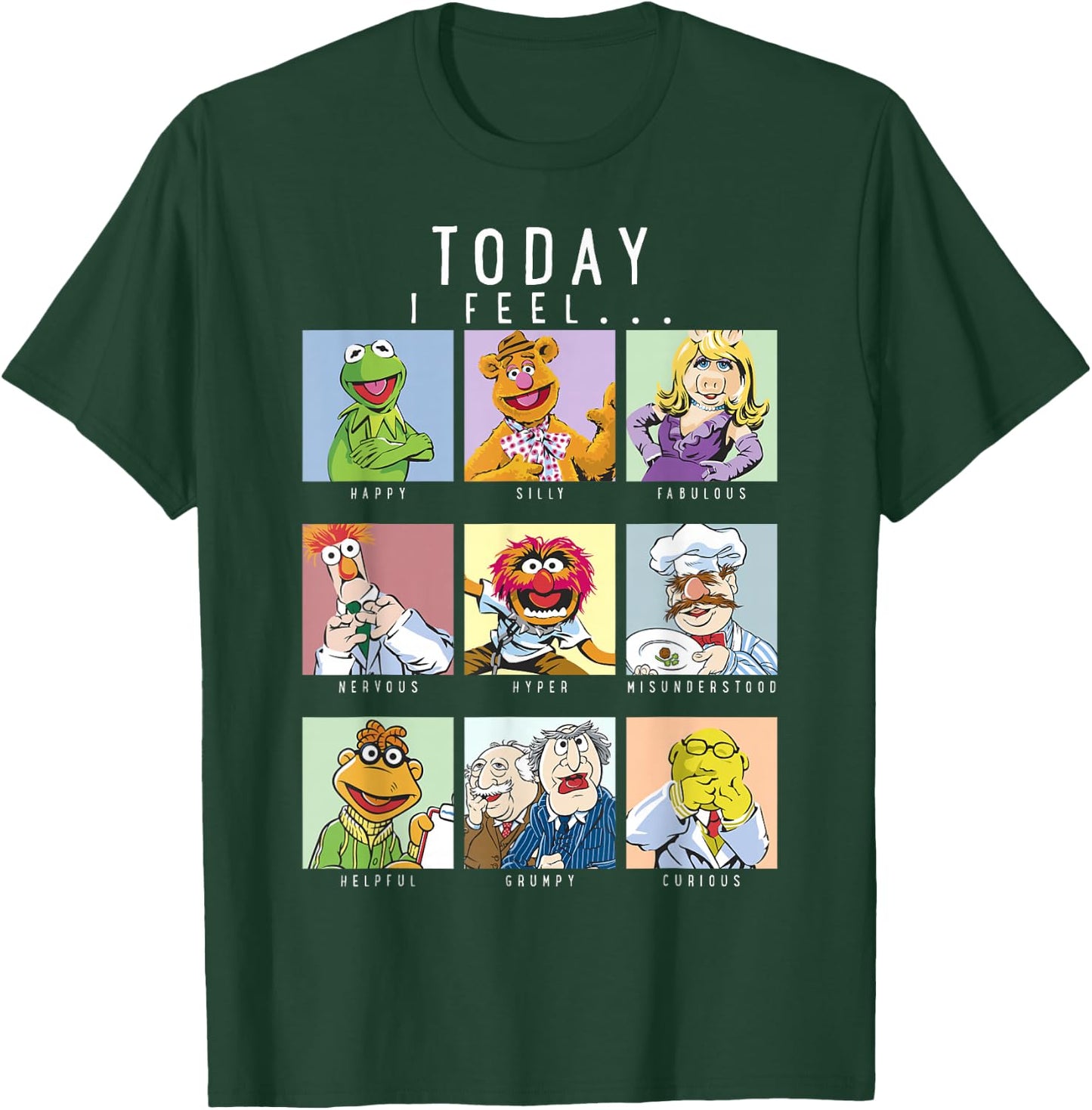 Disney The Muppets Today I Feel Box Up Character Portraits T-Shirt - T-Shirt | Forest