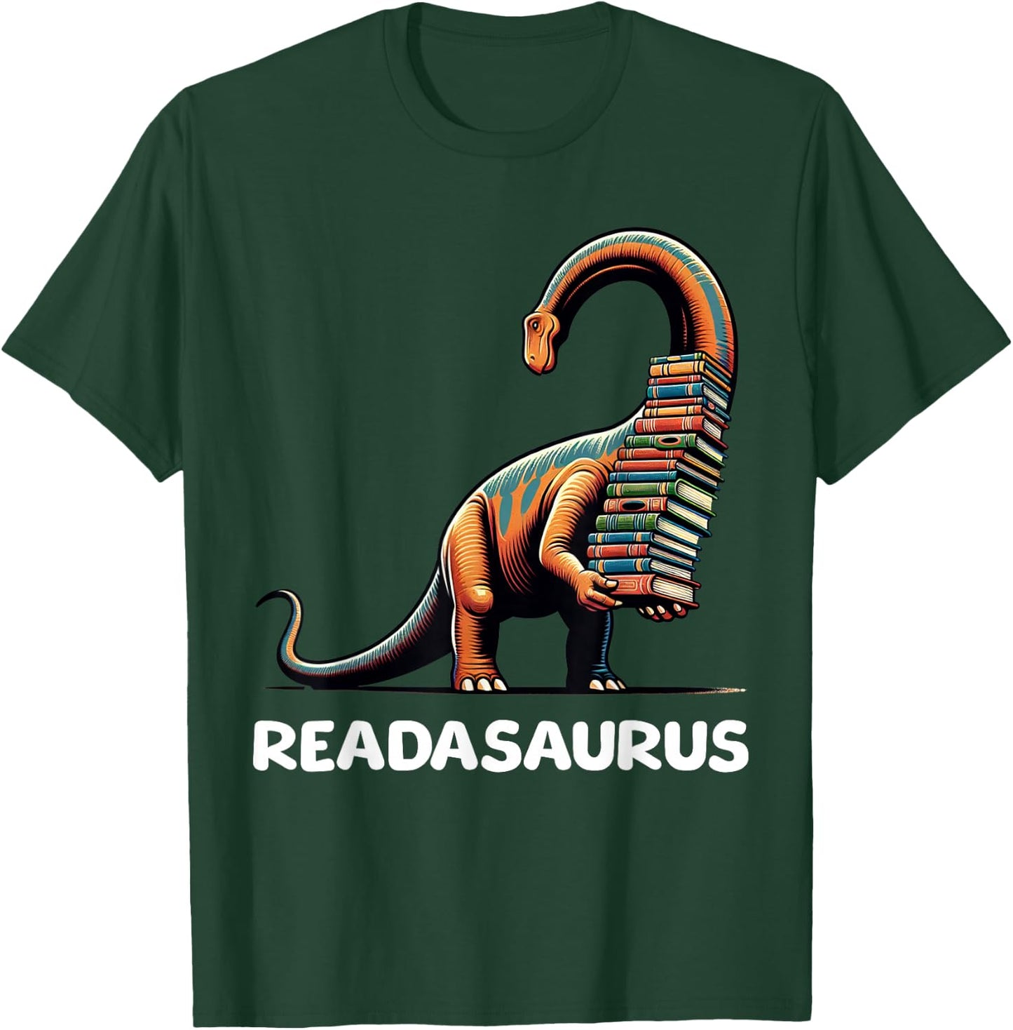 Readasaurus Funny Dinosaur Brontosaurus Reading Books T-Shirt - T-Shirt | Forest