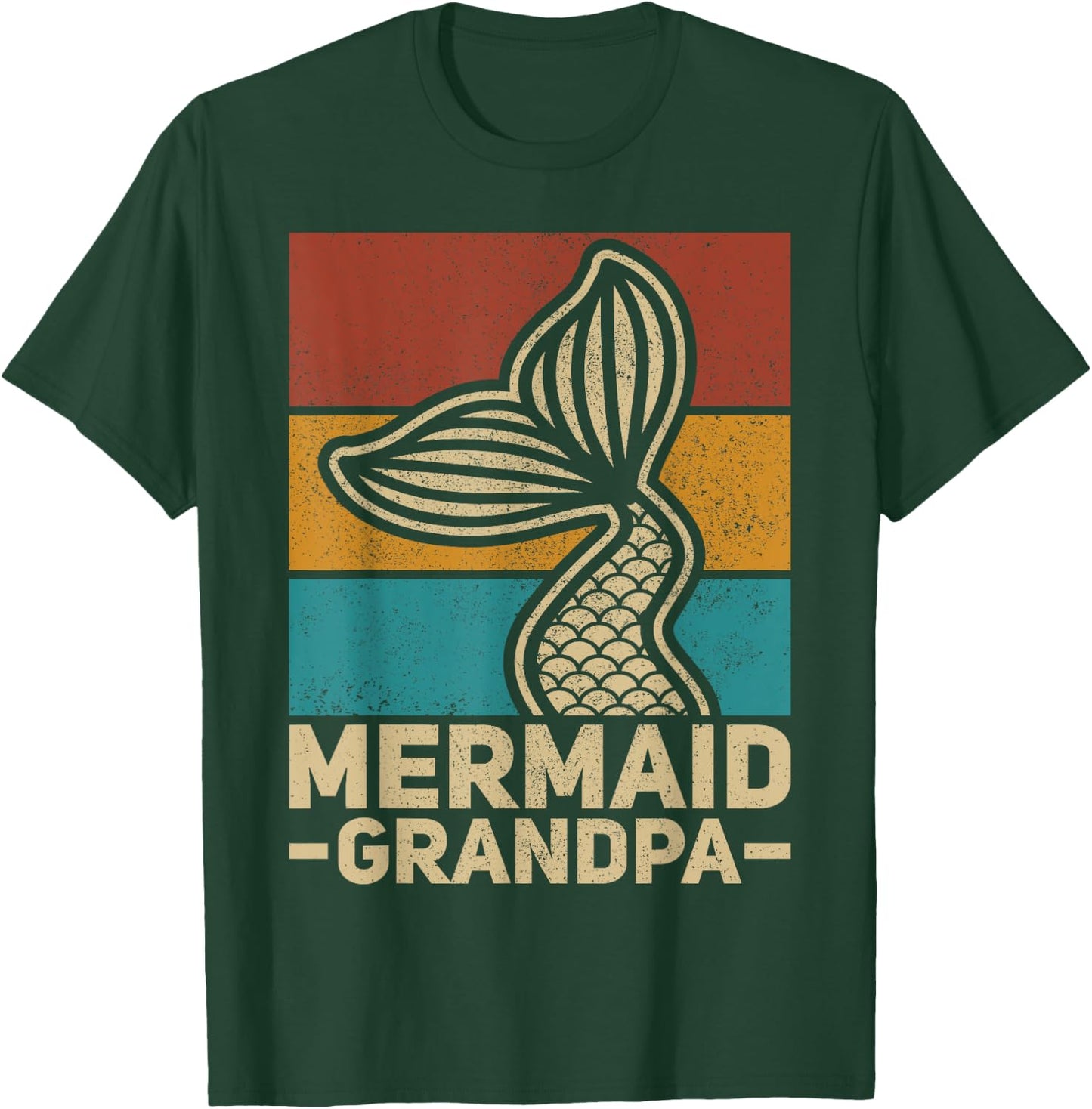 Mermaid Grandpa Mermaid Birthday Party Grandfather Outfit T-Shirt - T-Shirt | Forest