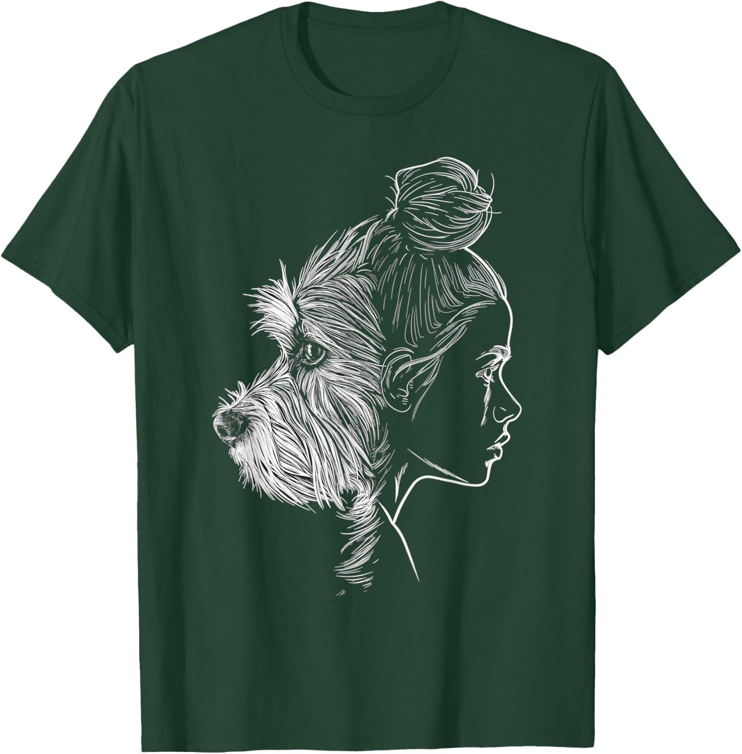 Schnauzer Mom Dog Art Schnauzer Lover Mother's Day T-Shirt - T-Shirt | Forest
