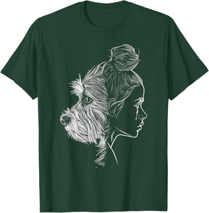 Schnauzer Mom Dog Art Schnauzer Lover Mother's Day T-Shirt - T-Shirt | Forest