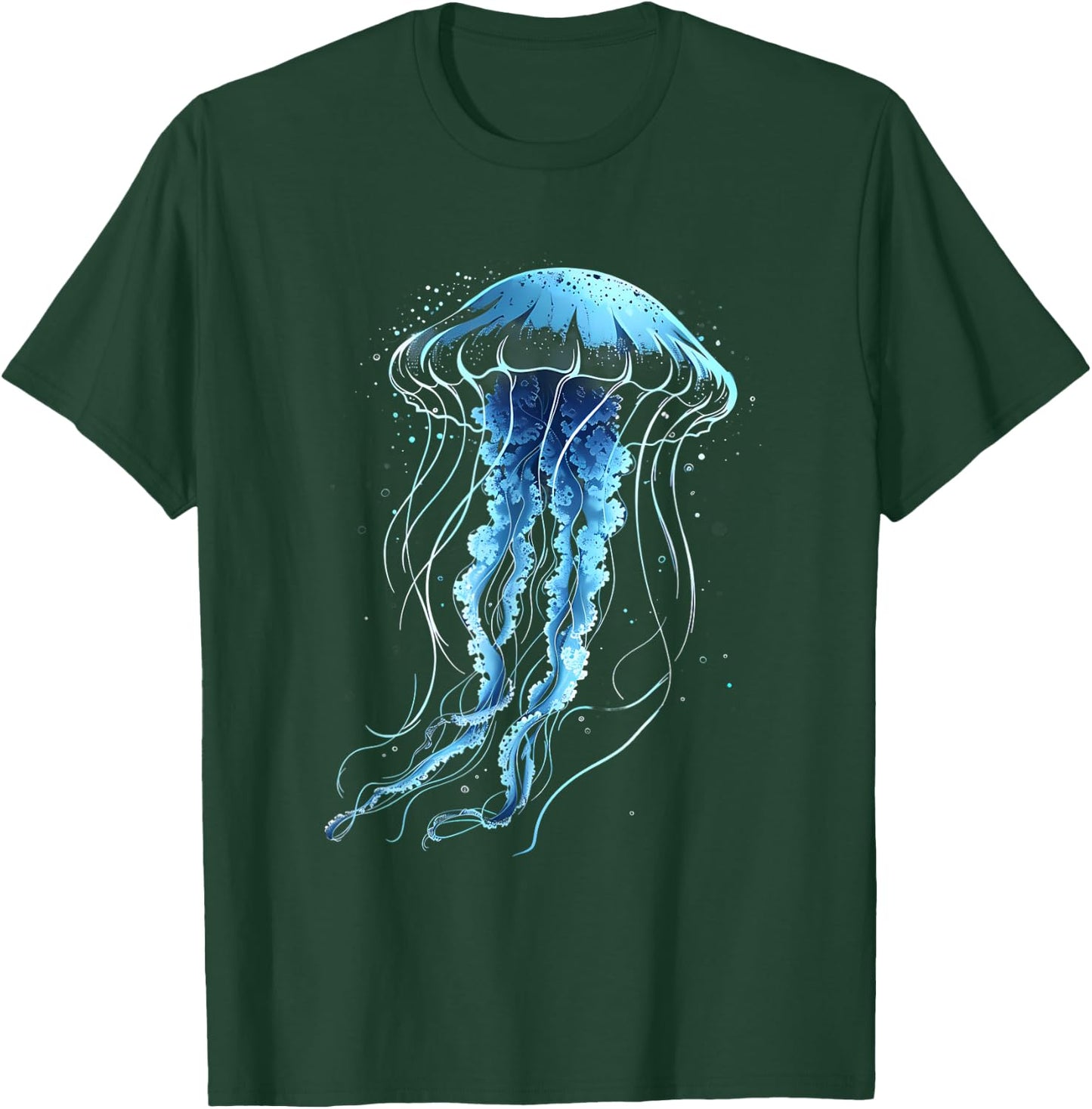 Jellyfish Sea Mammal Sea Ocean Animal Artwork , black T-Shirt - T-Shirt | Forest