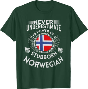 Never Underestimate The Power Of A Stubborn Norwegian T-Shirt - T-Shirt | Forest