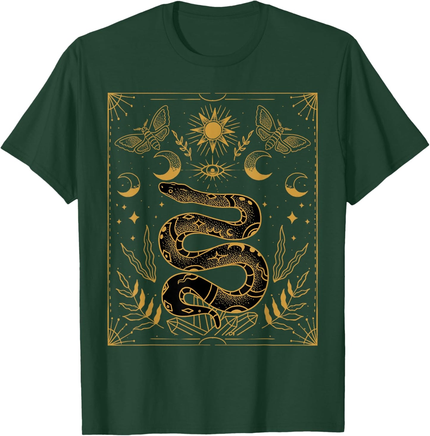 Himmlische Schlange und Sterne Shirt - Hexe Boho Tarot Schlange T-Shirt - T-Shirt | Forest