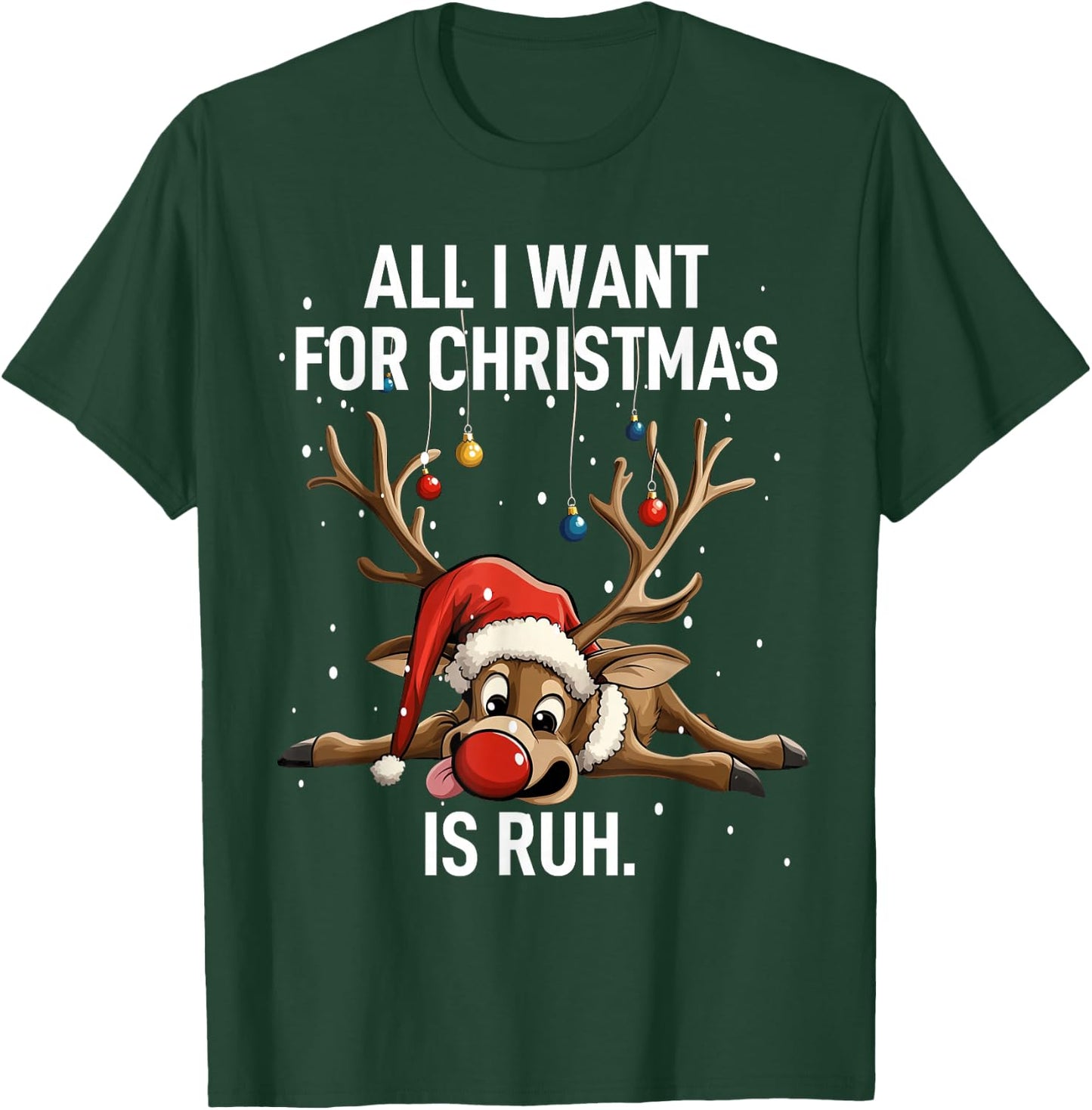 Christmas Shirt Men's Gifts Funny Reindeer , black T-Shirt - T-Shirt | Forest