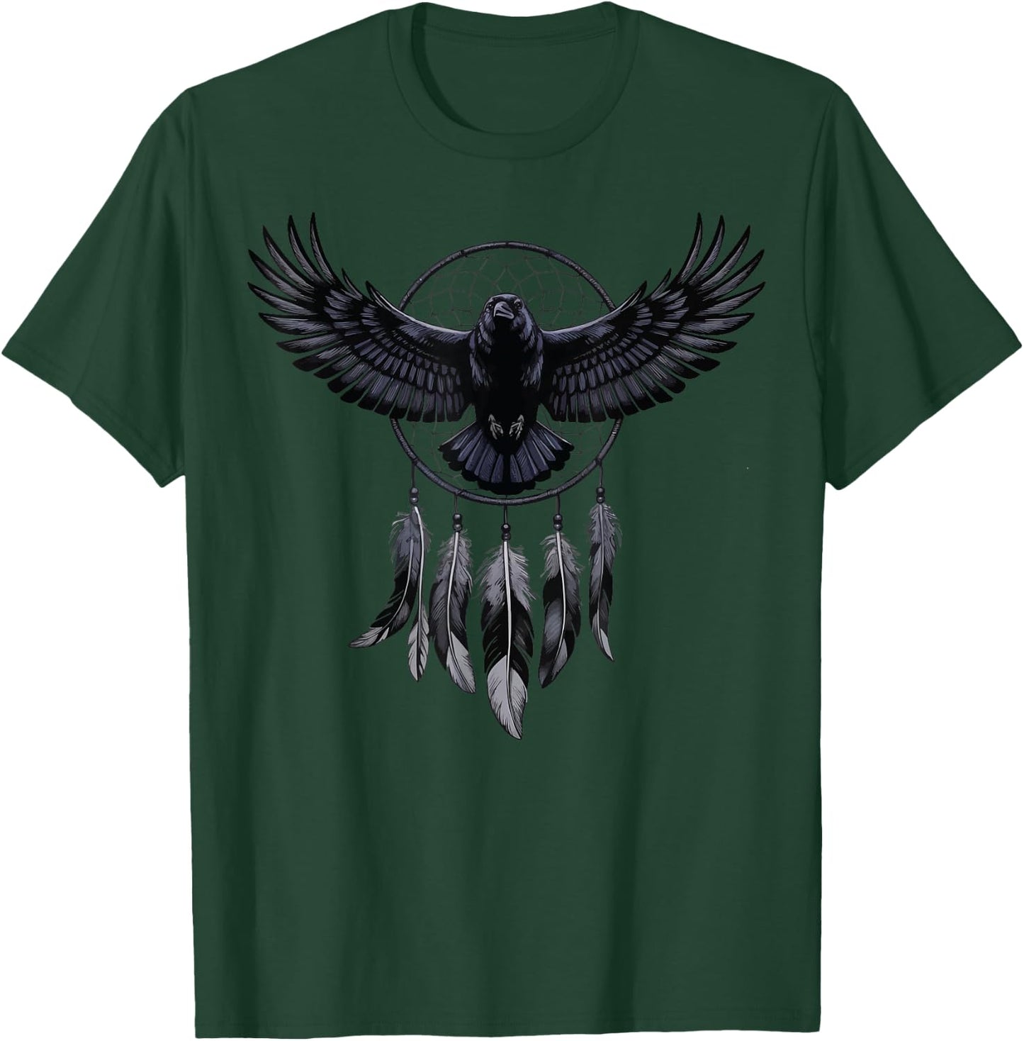 Raven Dreamcatcher Goth T-Shirt - T-Shirt | Forest