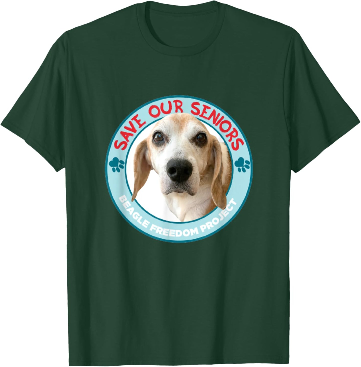 Beagle Freedom Project- Rescue Dogs- Save Our Seniors T-Shirt - T-Shirt | Forest