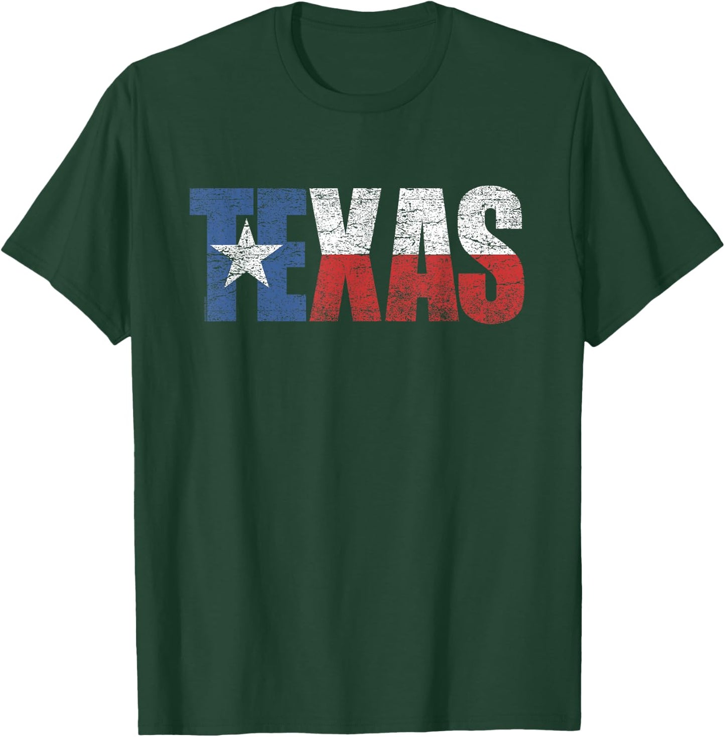 Texas Women Men Kids | Texas State Flag Distressed T-Shirt - T-Shirt | Forest