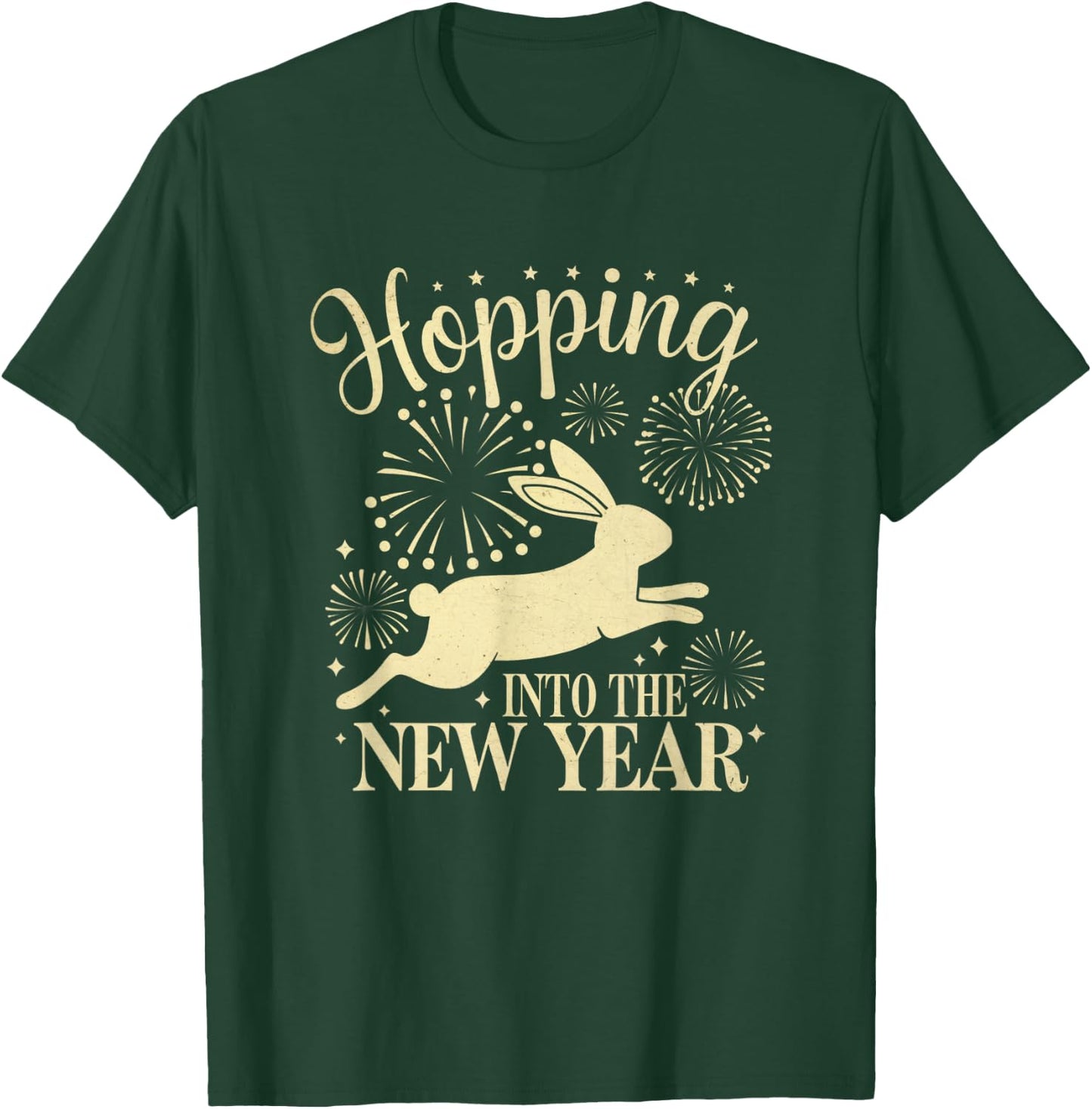 Hopping Into the New Year Festive Bunny Joy T-Shirt - T-Shirt | Forest