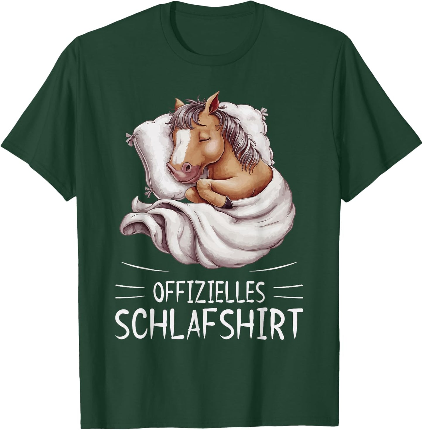 Official Sleep Shirt Horse Pyjamas , black T-Shirt - T-Shirt | Forest