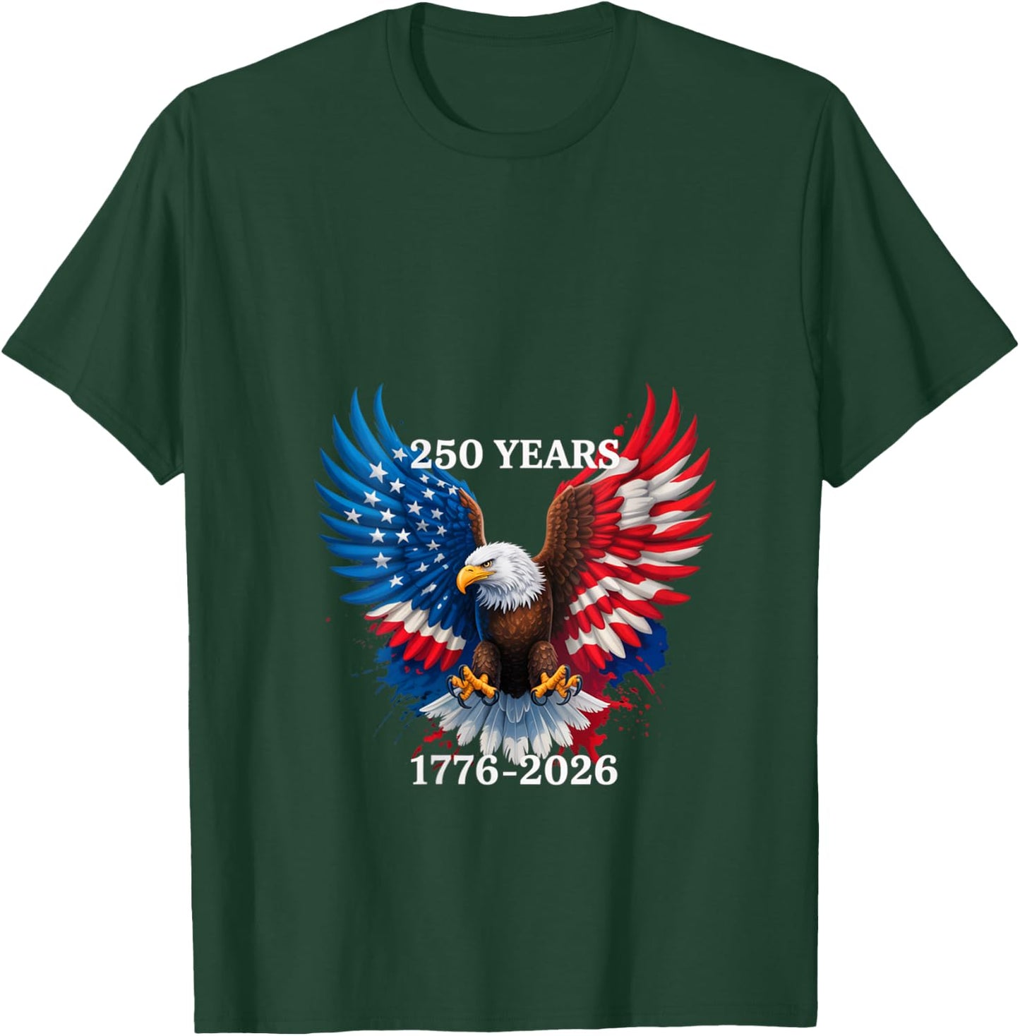 Women's 250 Years American 1776 2026 250th USA Birthday 4th of July V-Neck T-Shirt - T-Shirt | Forest