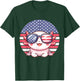 Funny Axolotl American Flag 4th of July Axolotl Girls Kids T-Shirt - T-Shirt | Forest