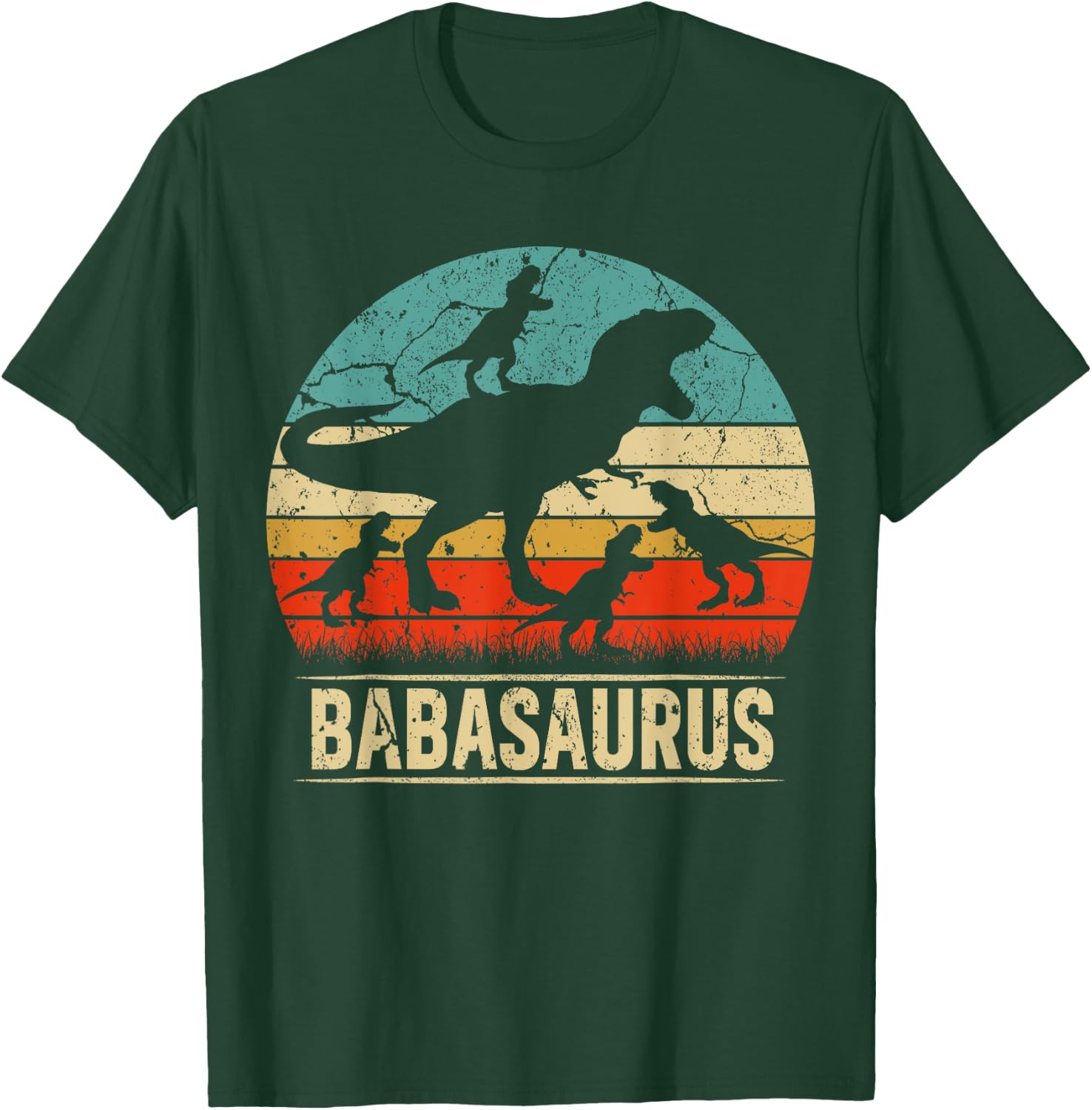 Baba Dinosaur T Rex Babasaurus 4 kids Family Matching T-Shirt - T-Shirt | Forest