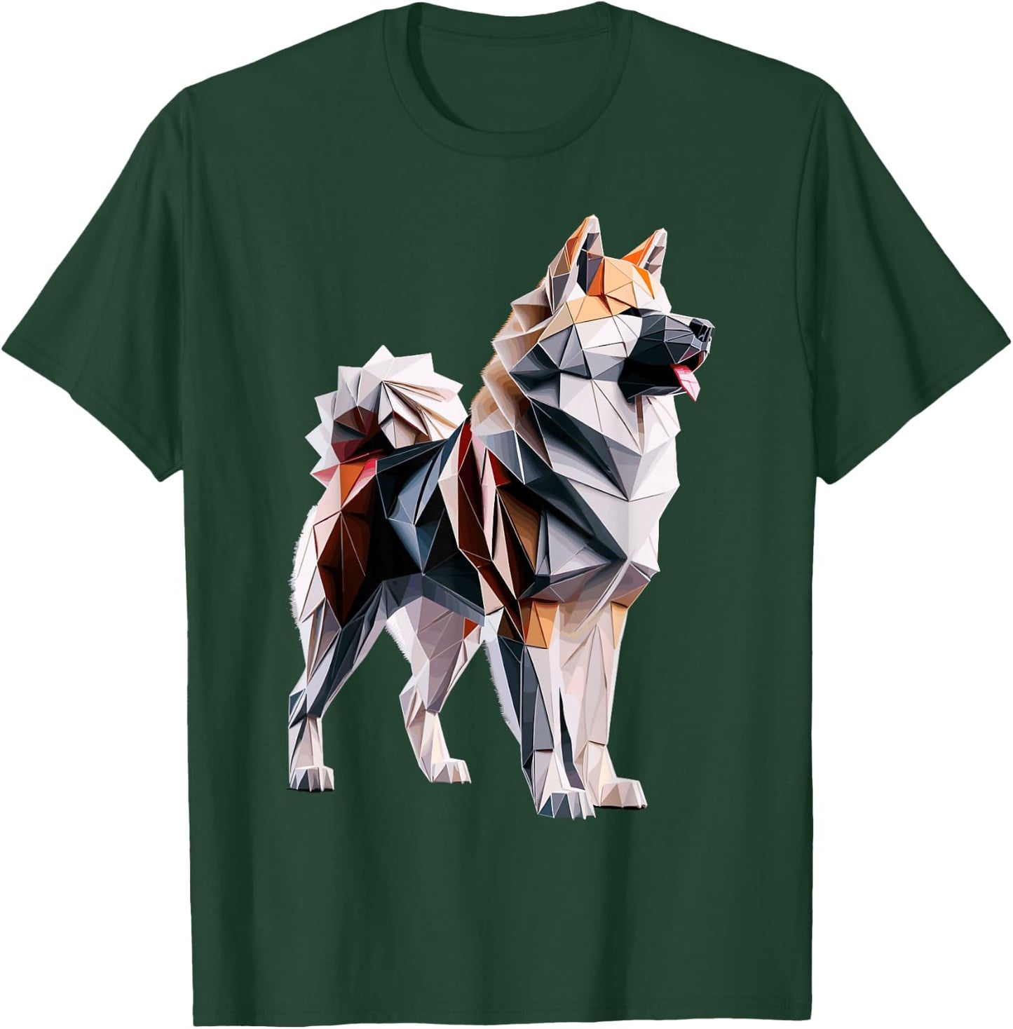 Origami Art Japanese Akita Inu T-Shirt - T-Shirt | Forest